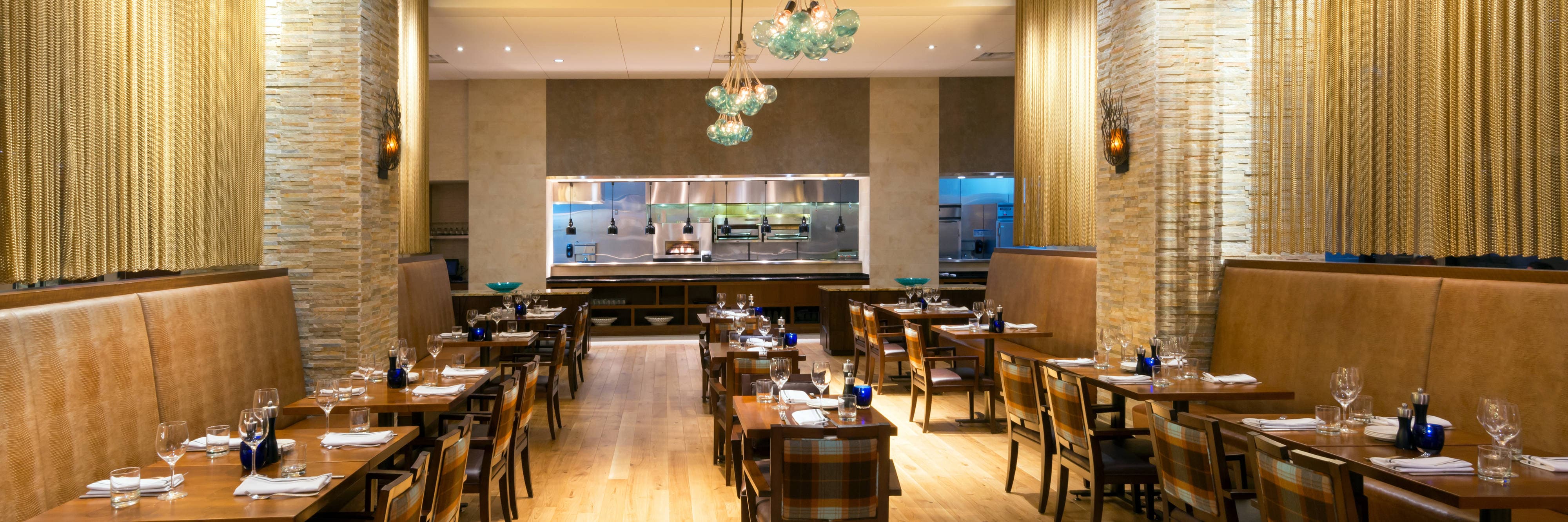 Tiller's kitchen and bar dining room.