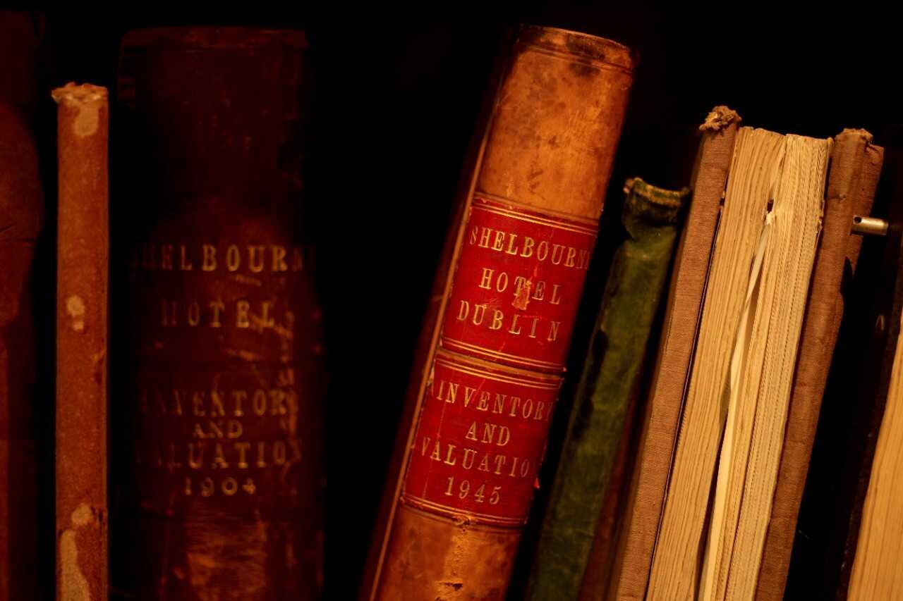 Old books on shelf.
