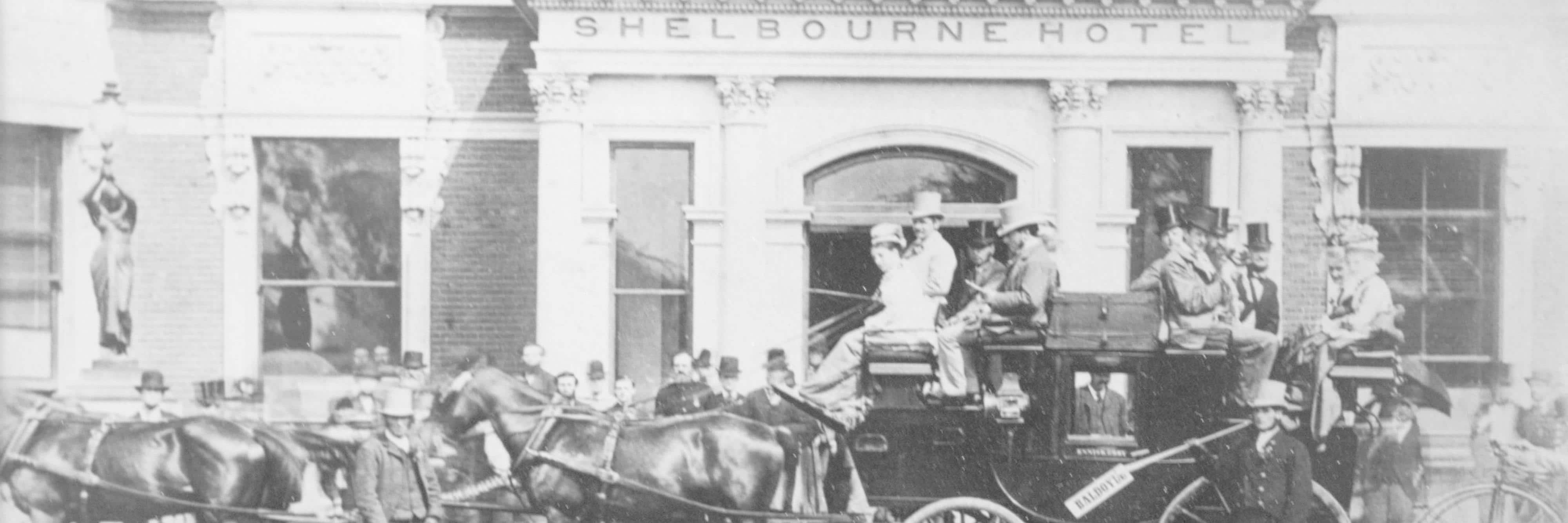 Old-time photo of exterior.