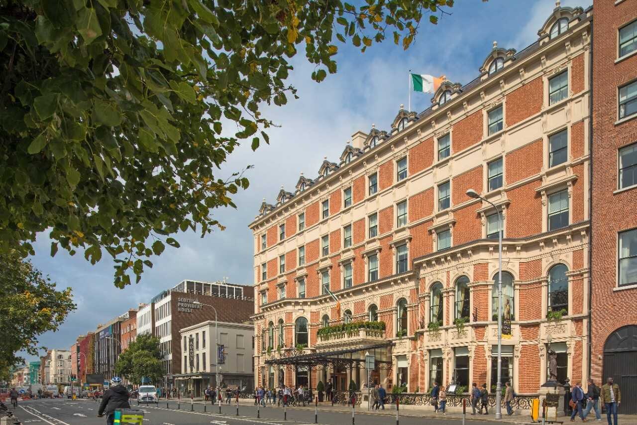 Exterior of the Shelbourne hotel.