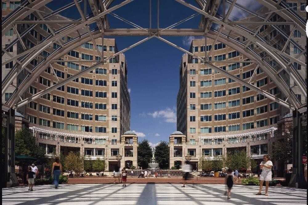 View of city plaza
