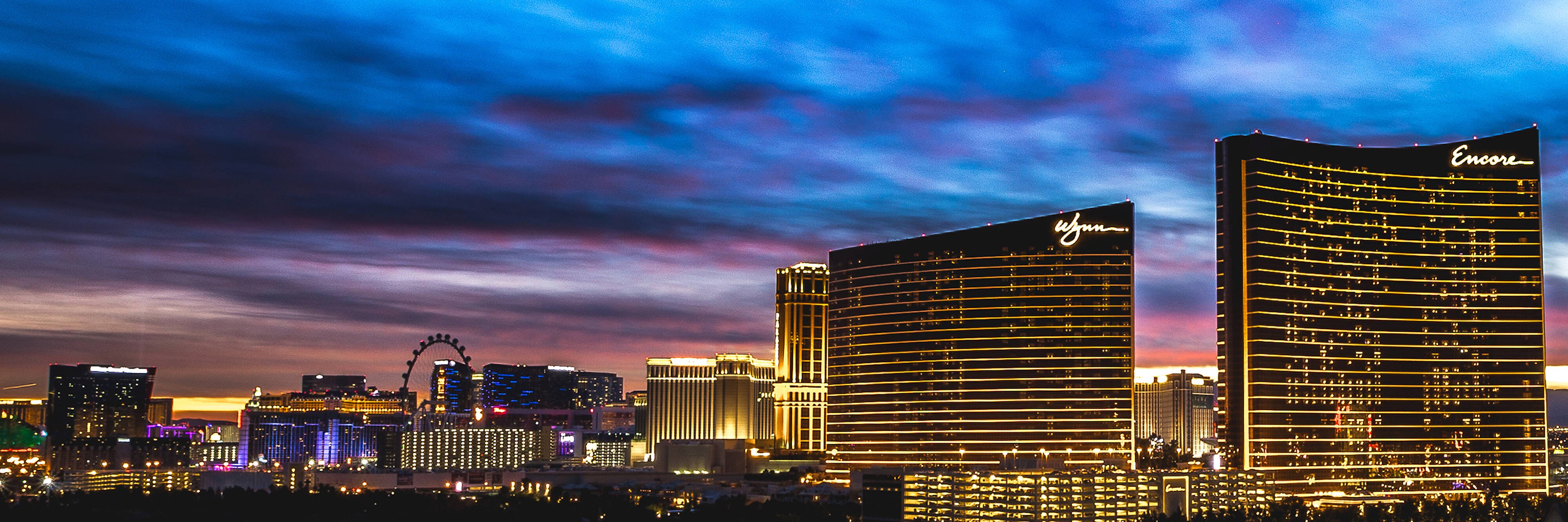 View of las vegas city skyline at night
