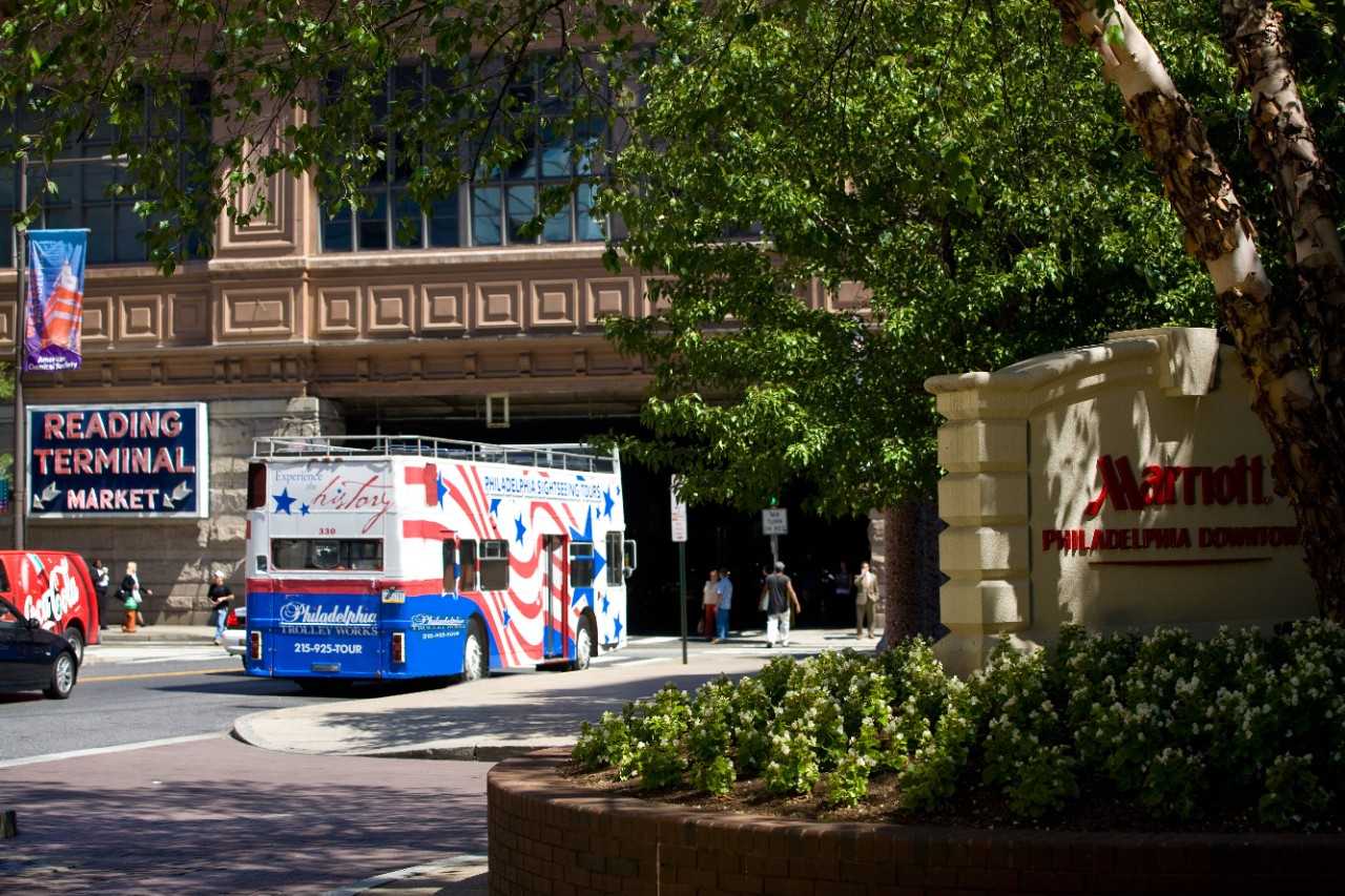 View of bus on street