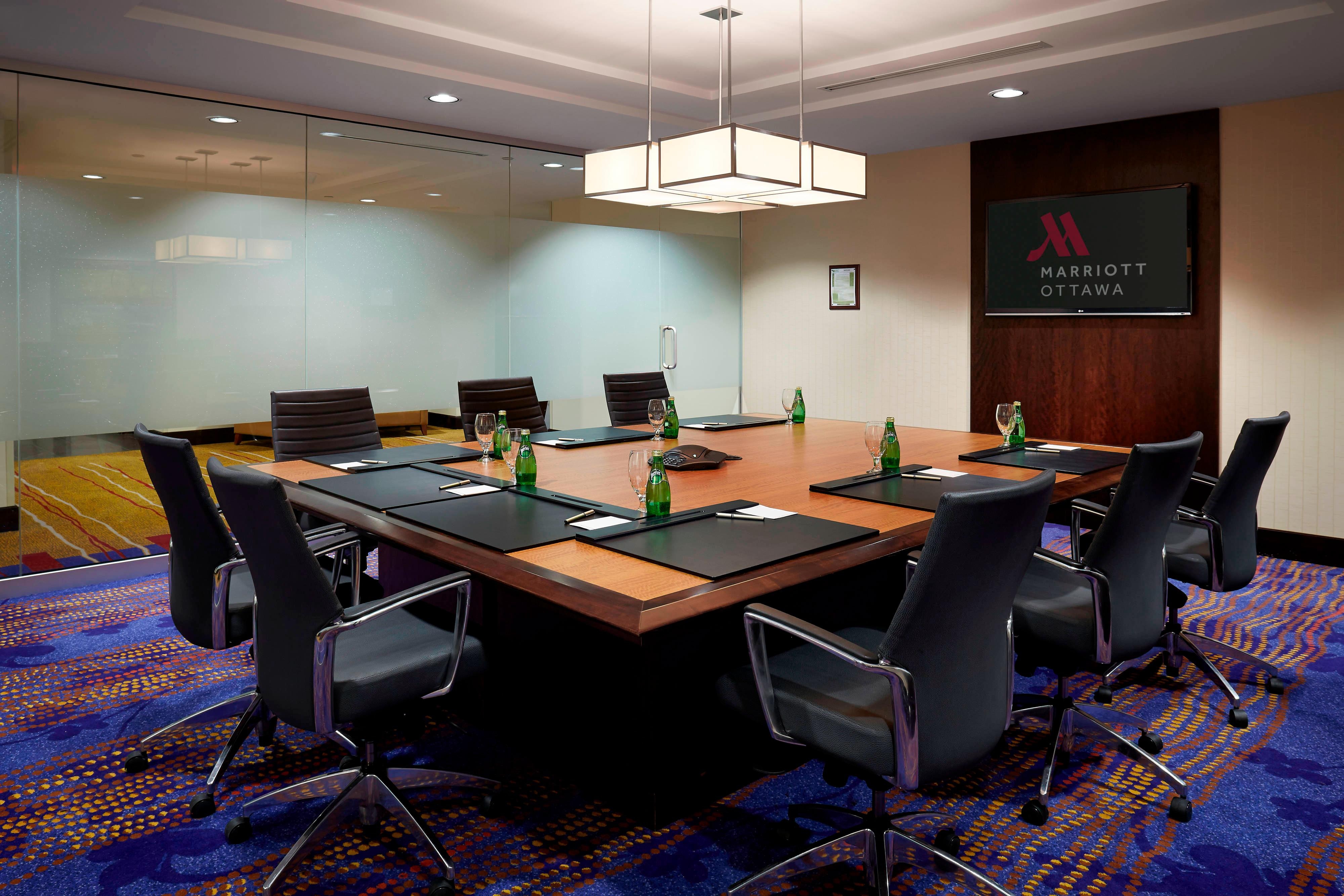 Square table in meeting room