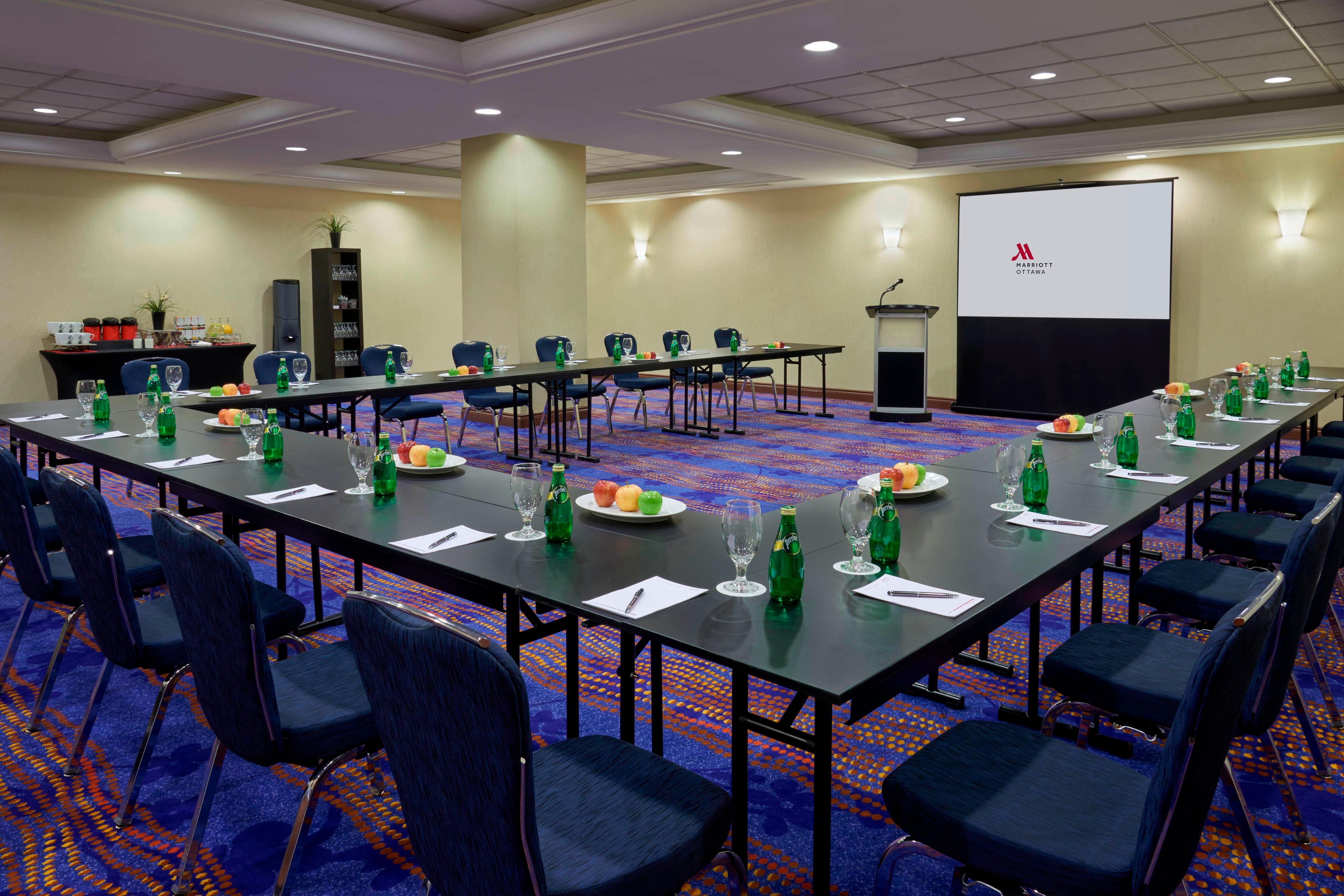 Meeting room with U-shaped table