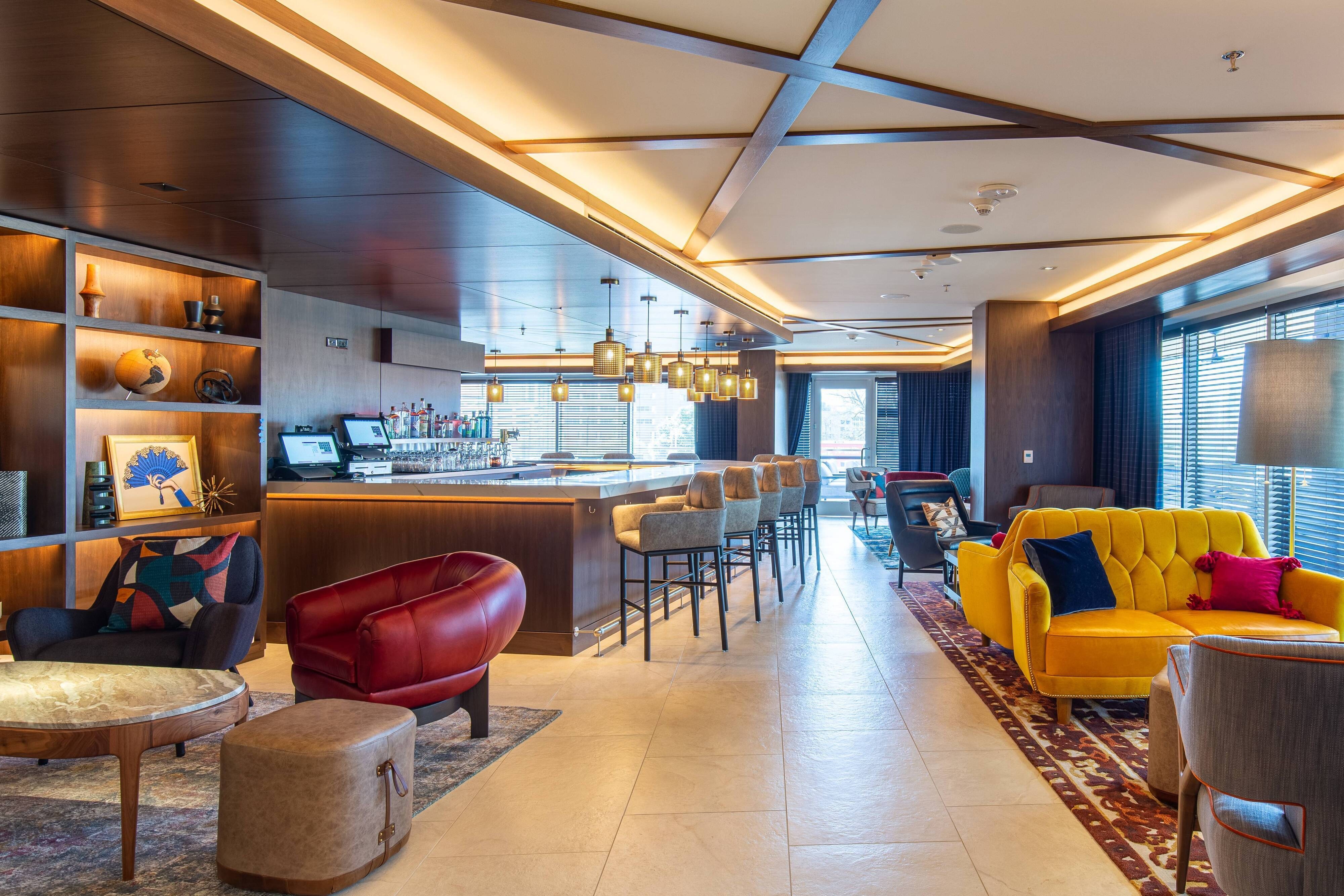 Bar and seating area
