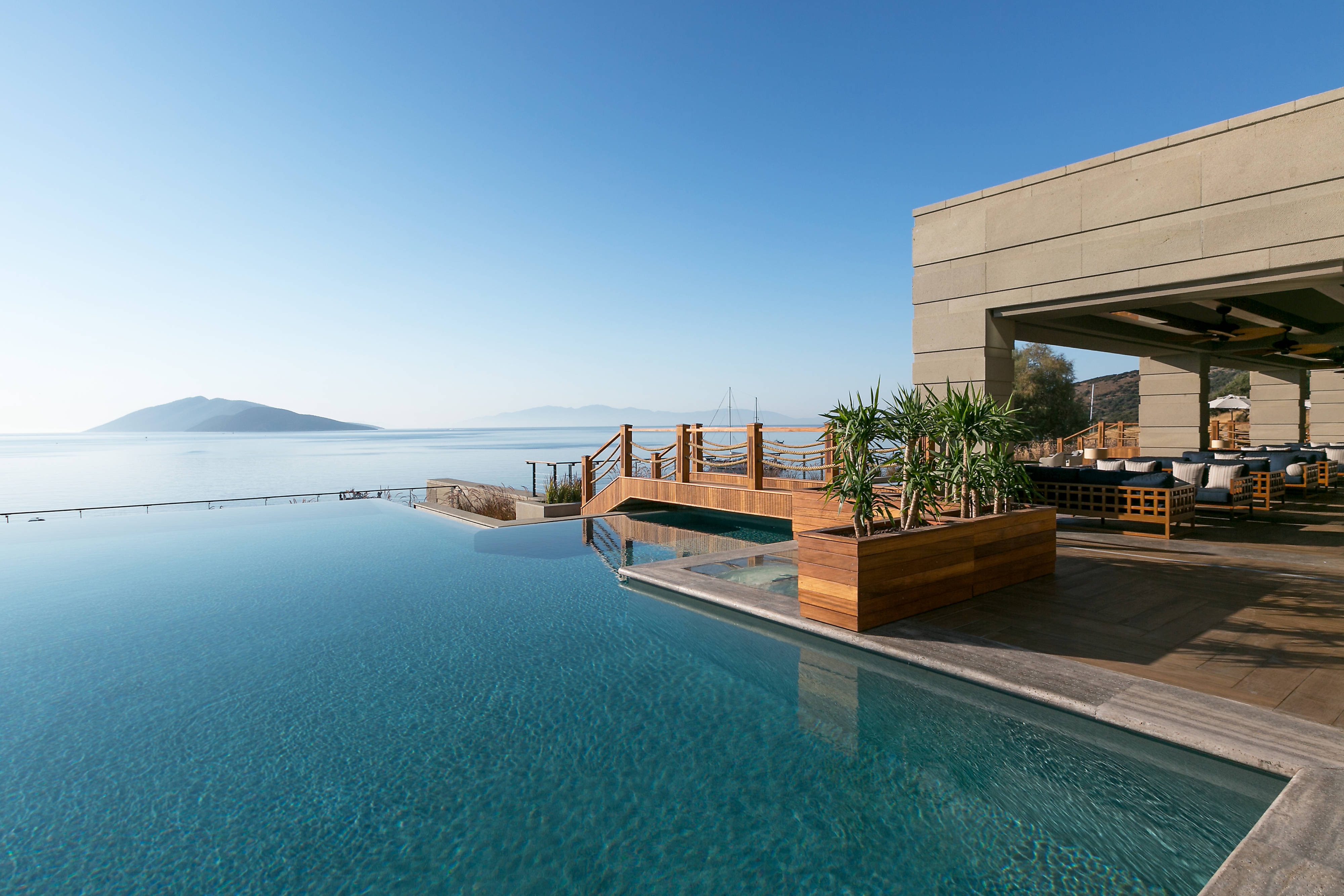 infinity pool and deck