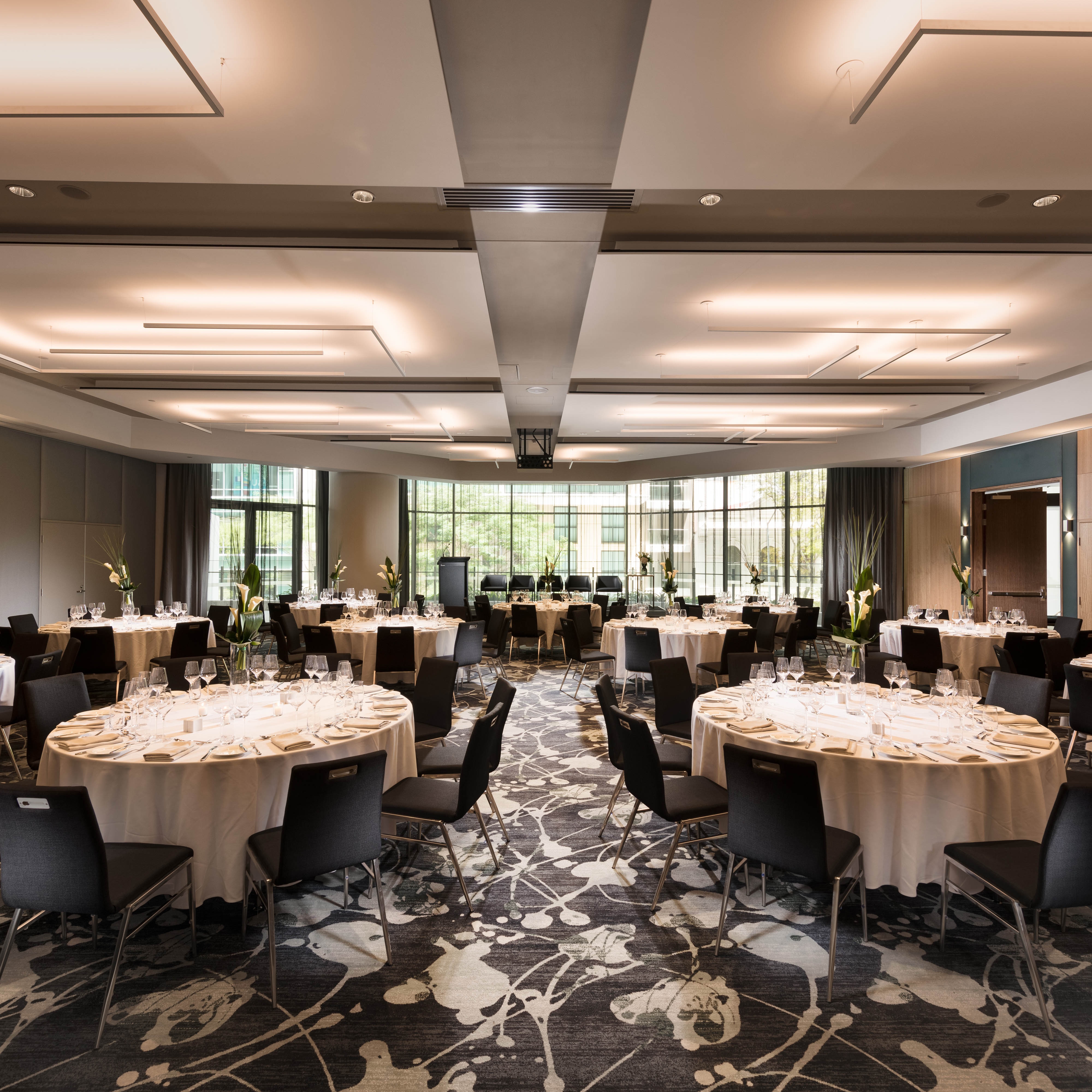 Ballroom wedding reception setup