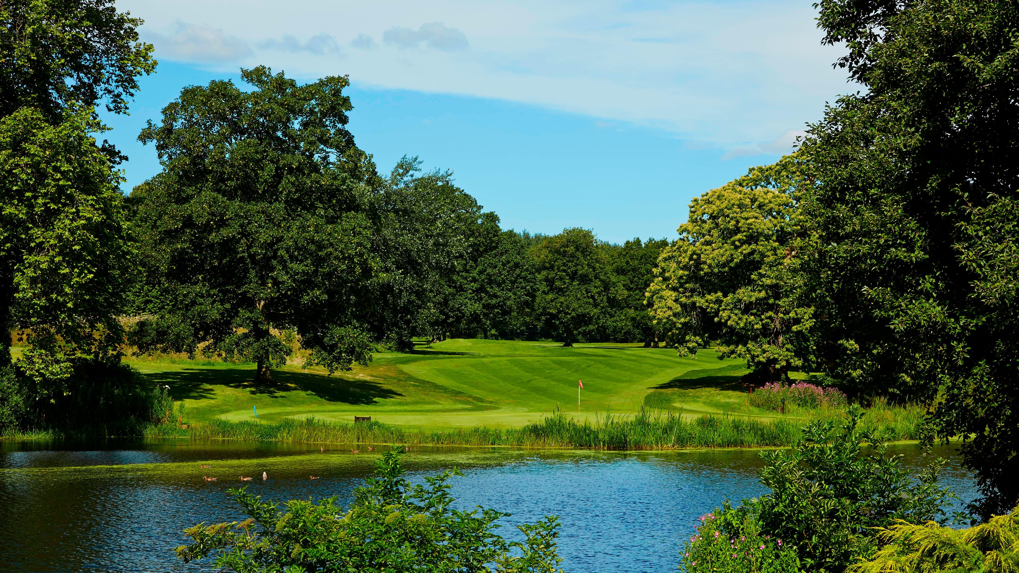 Golf course with water feature