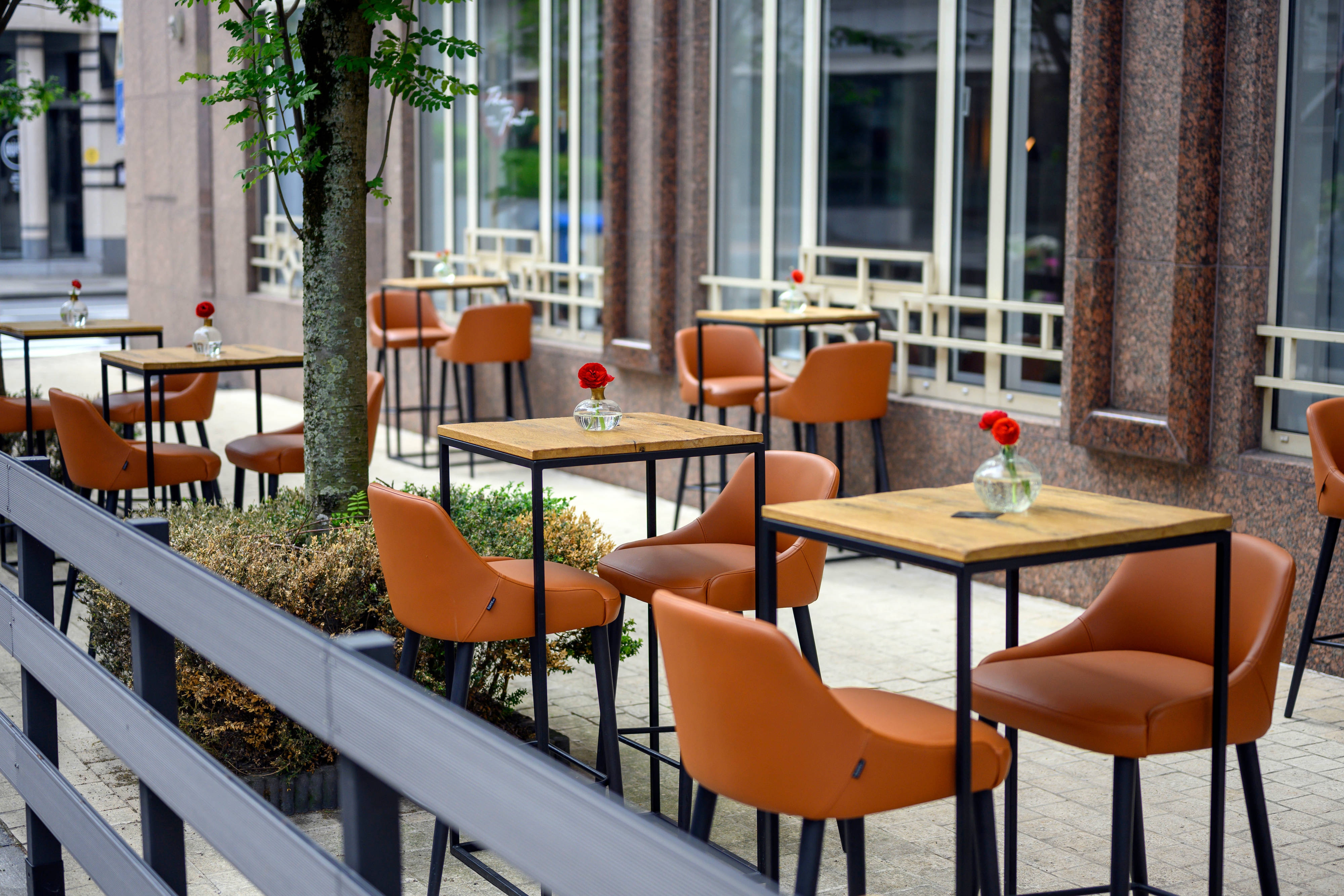 Outdoor patio dining seating