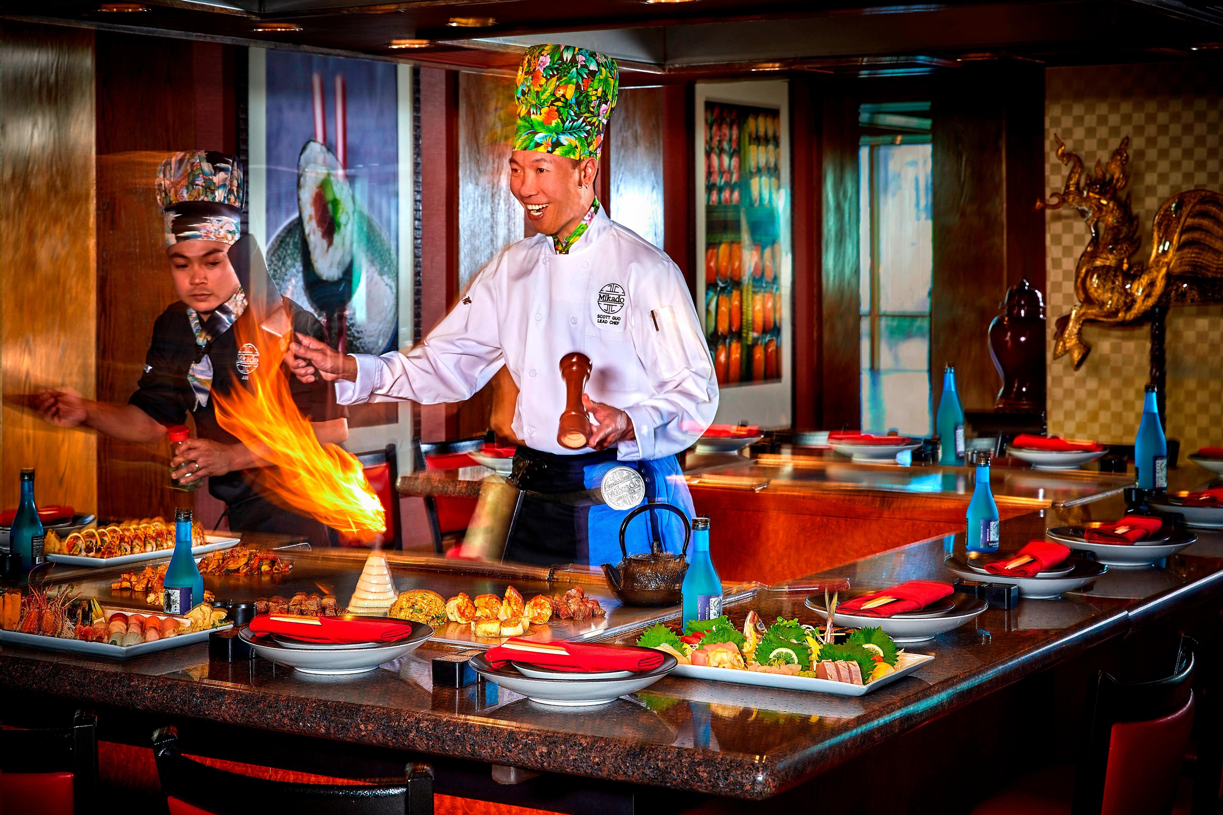 Steakhouse chef cooking