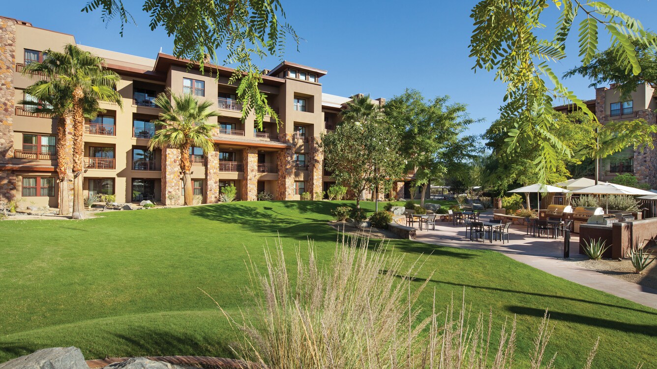 Exterior view of resort with view of lawns.