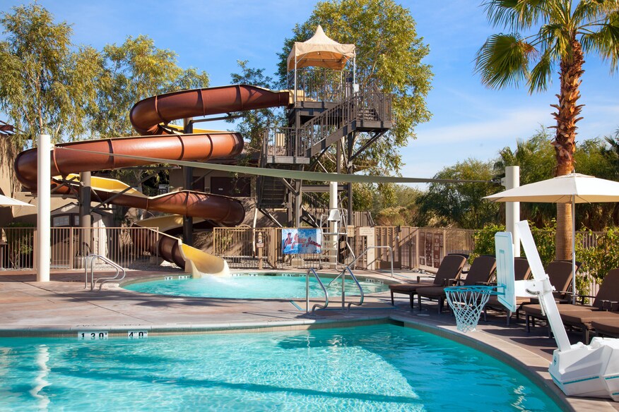 The Mirage Pool Deck with water slide.
