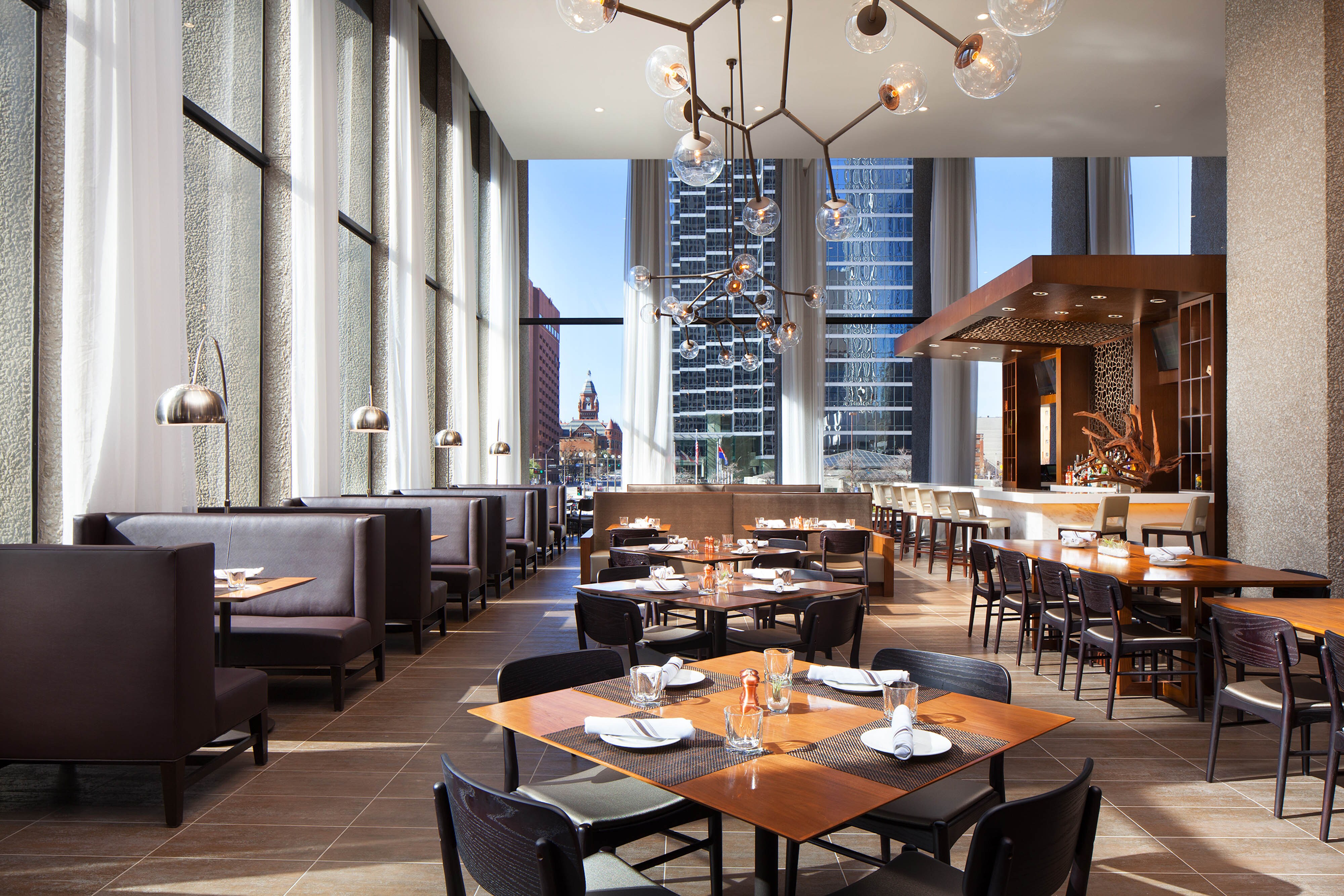 Dining room with exterior views