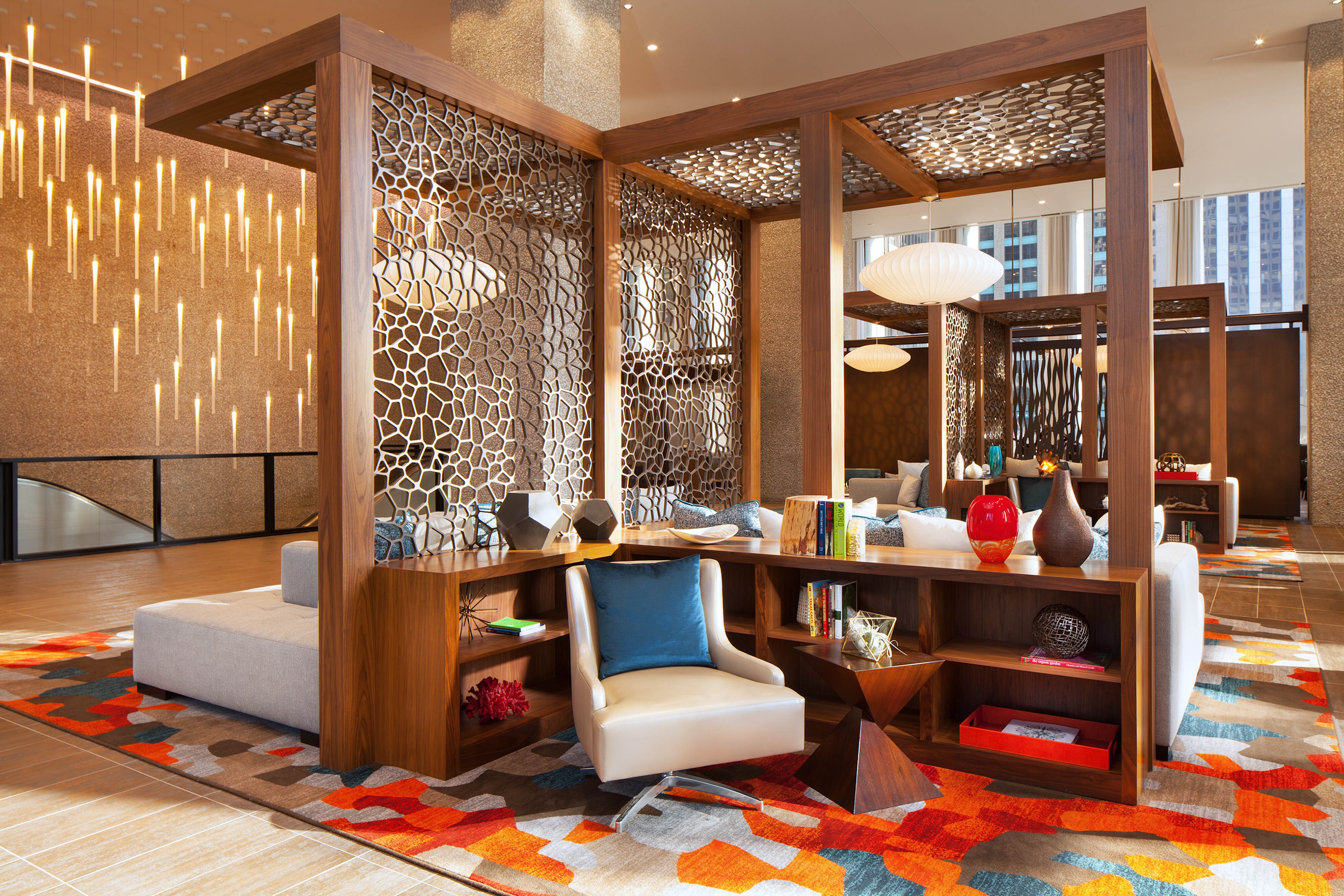 Hotel lobby seating area