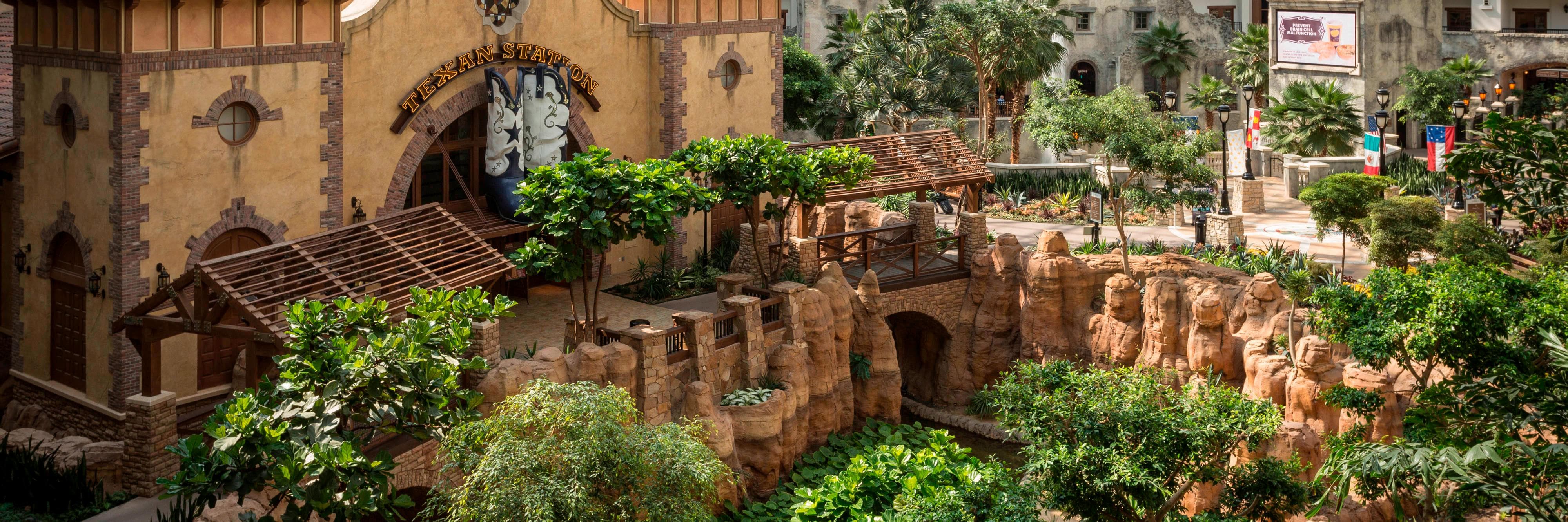 Texan station and the atrium gardens
