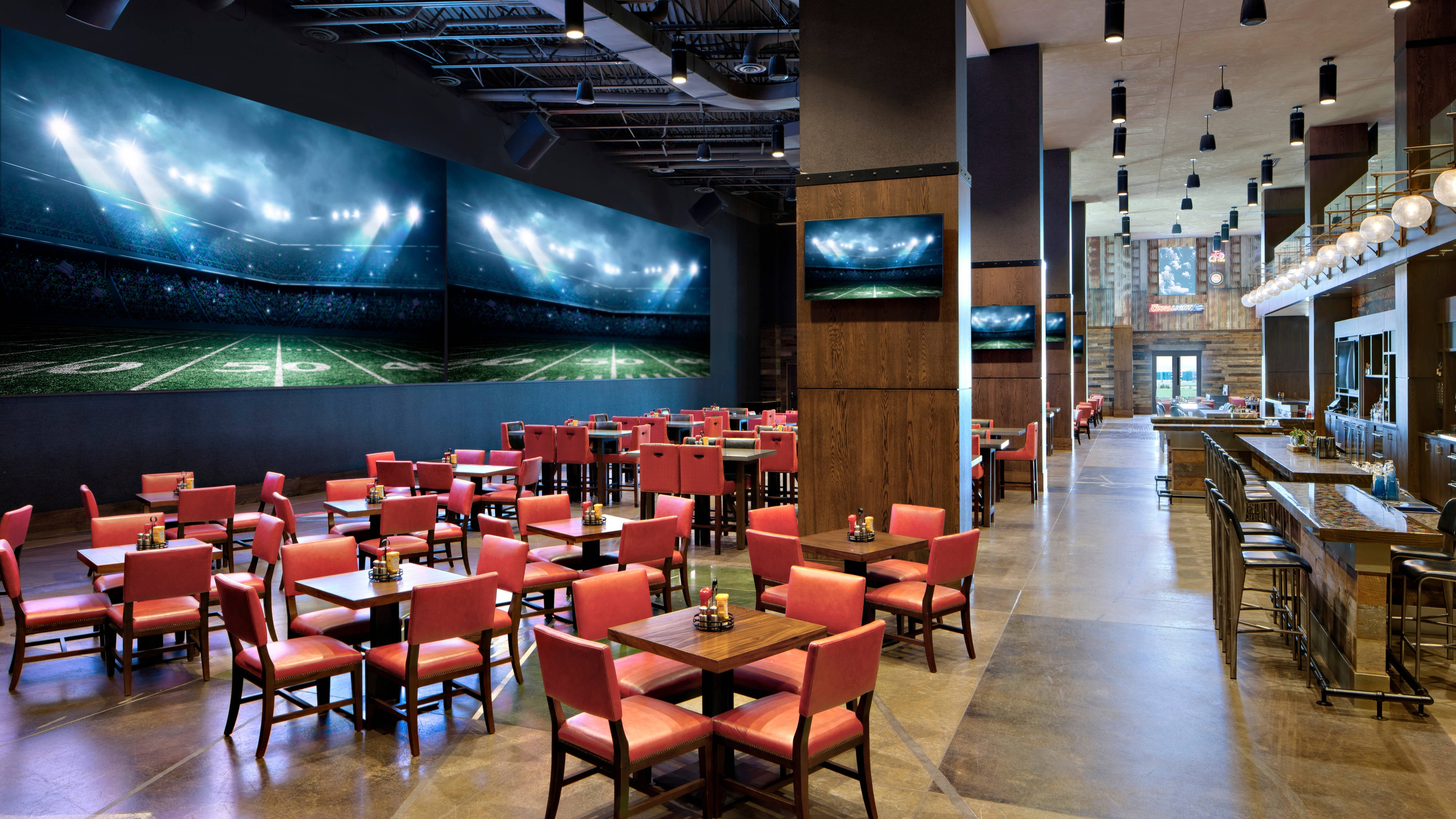 Sports bar with TVs