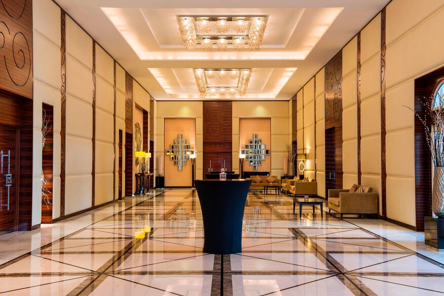 Grand hallway with doors.