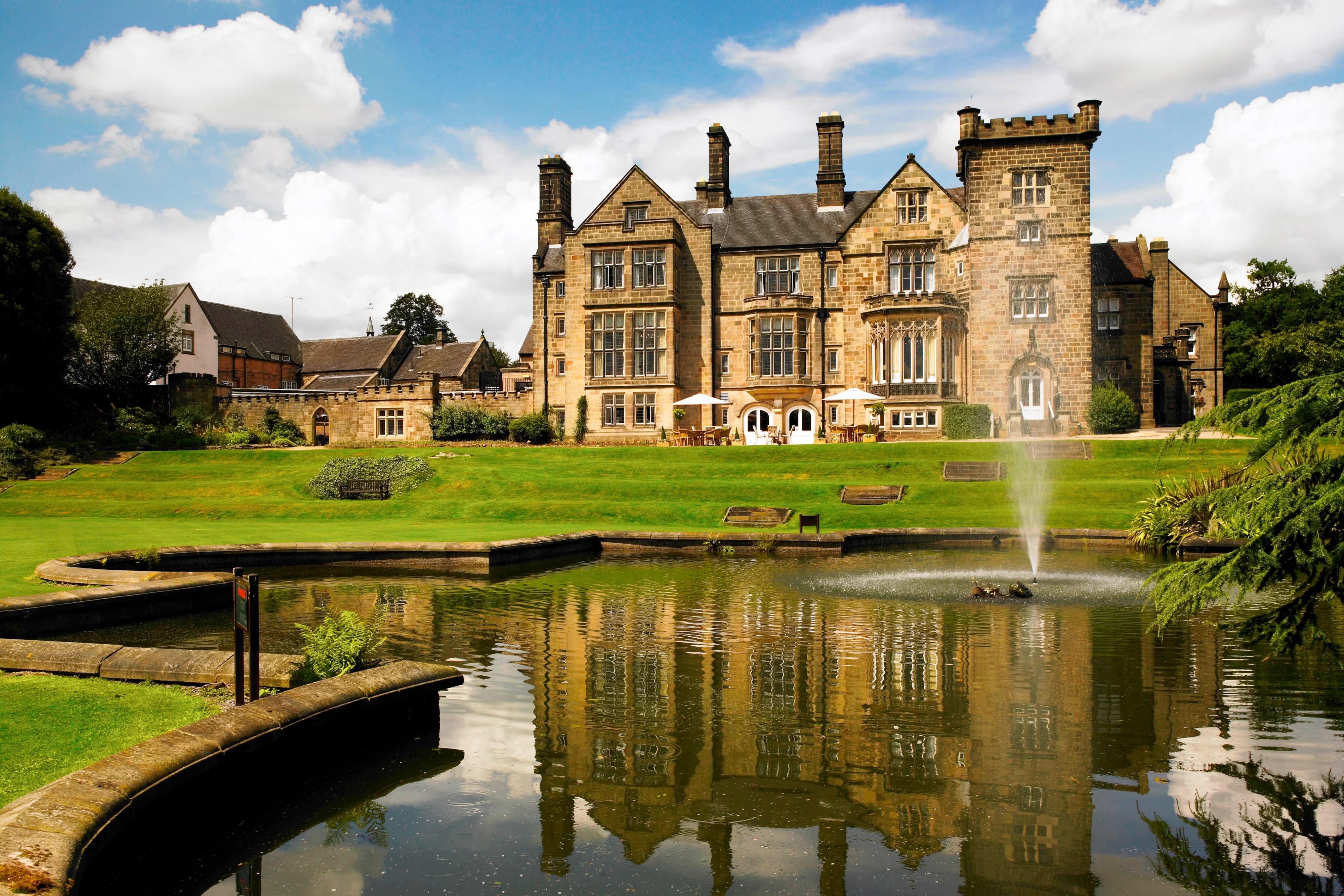 Breadsall Priory exterior and water feature