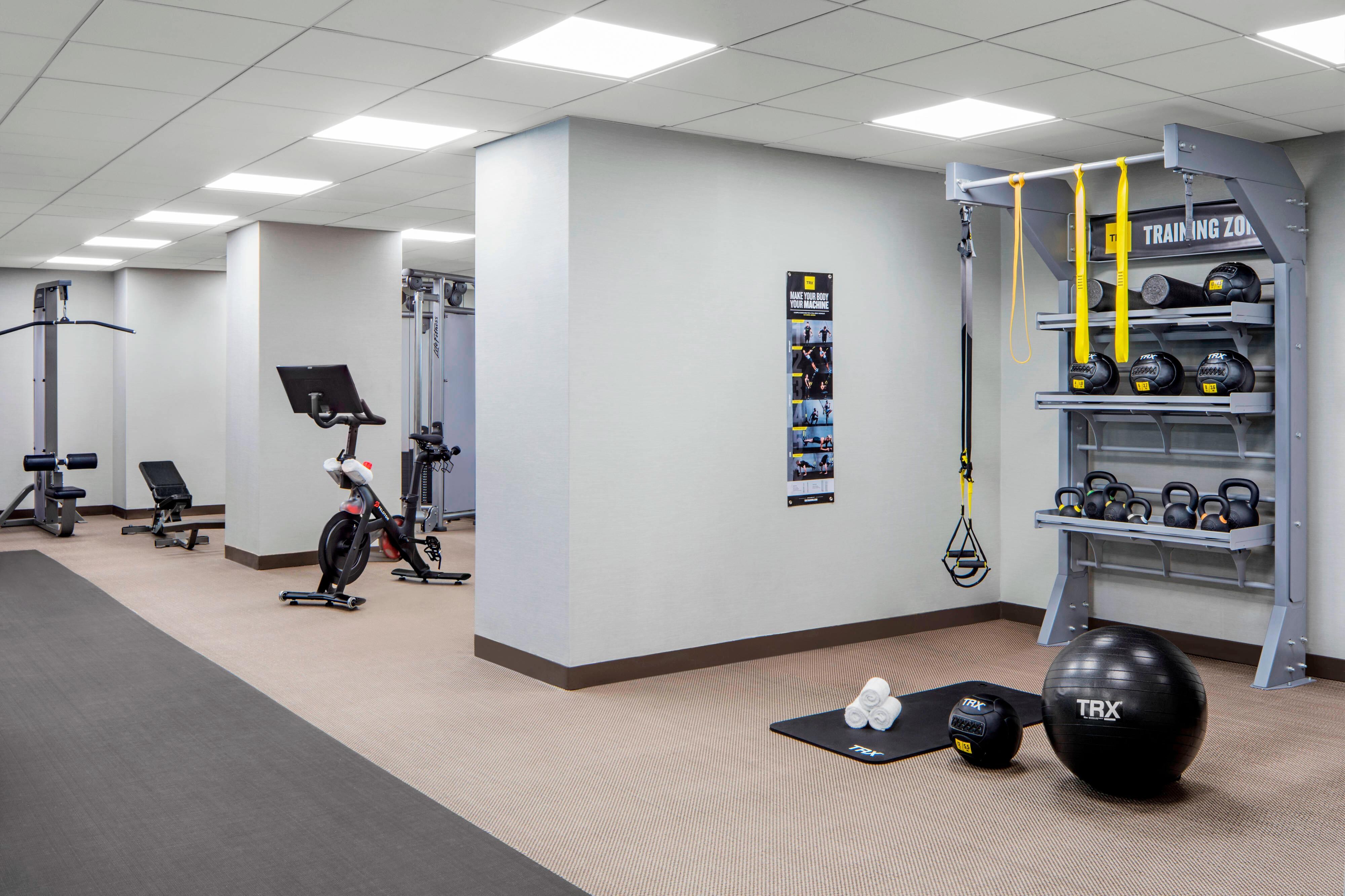 Fitness studio workout equipment