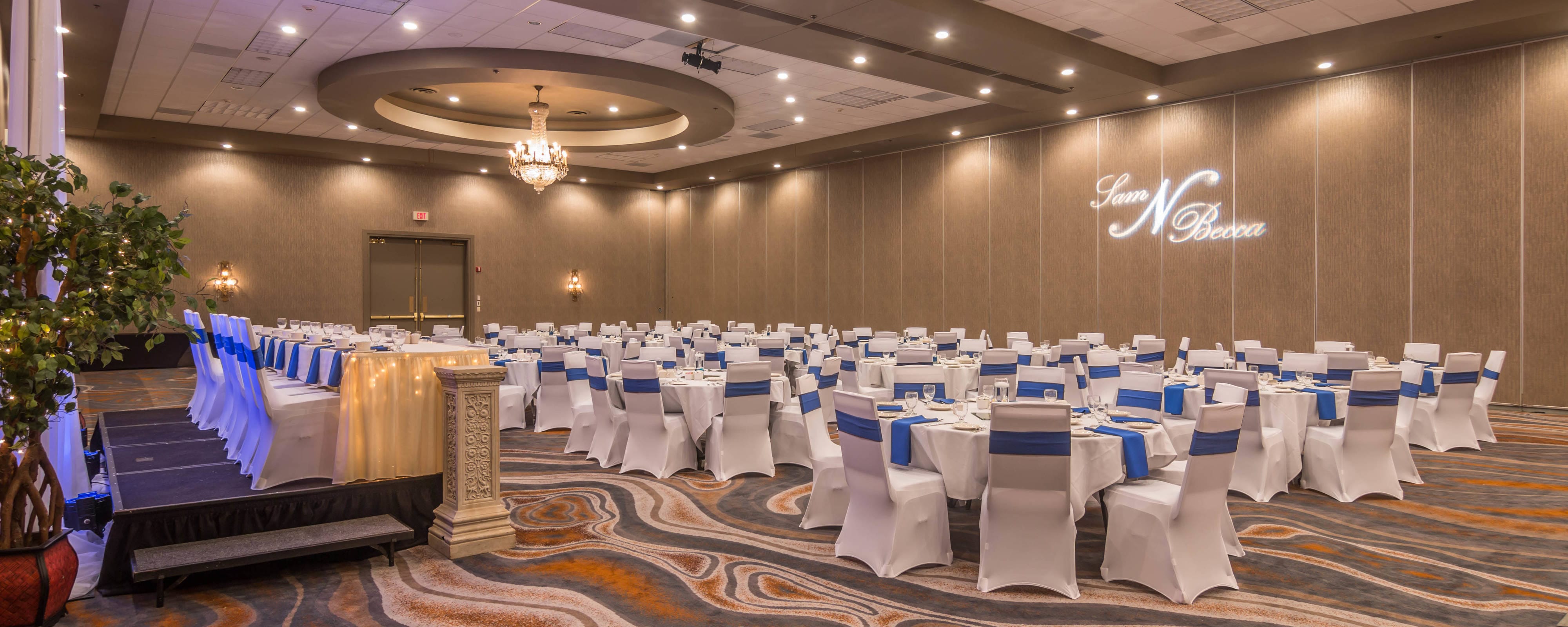 Ballroom wedding reception setup