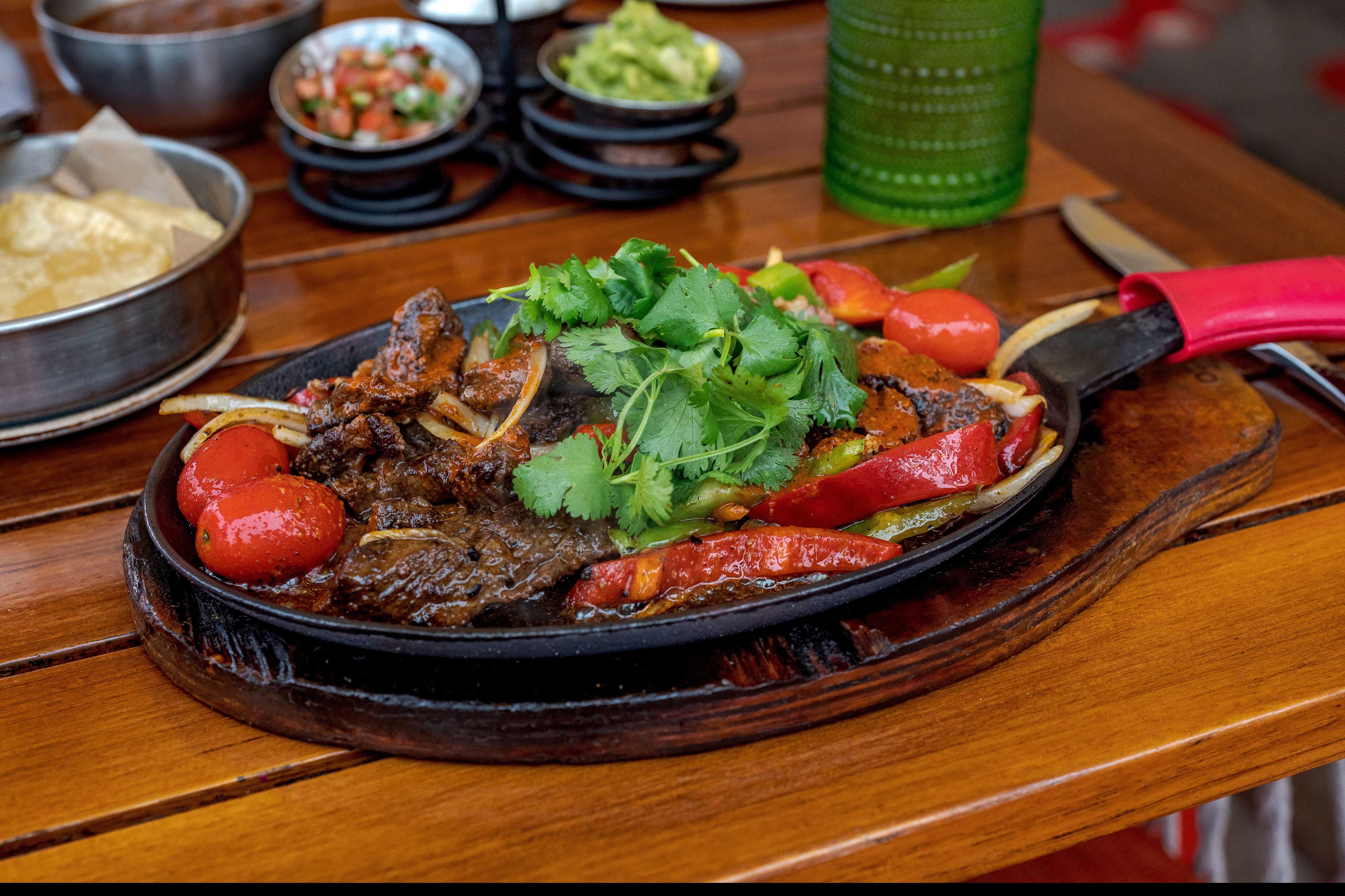 Fajitas on skillet