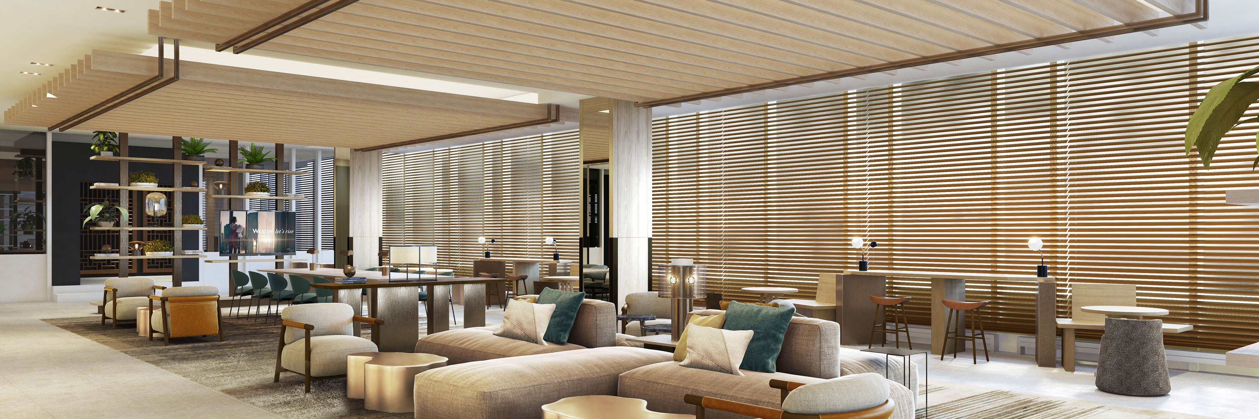 Hotel lobby seating area