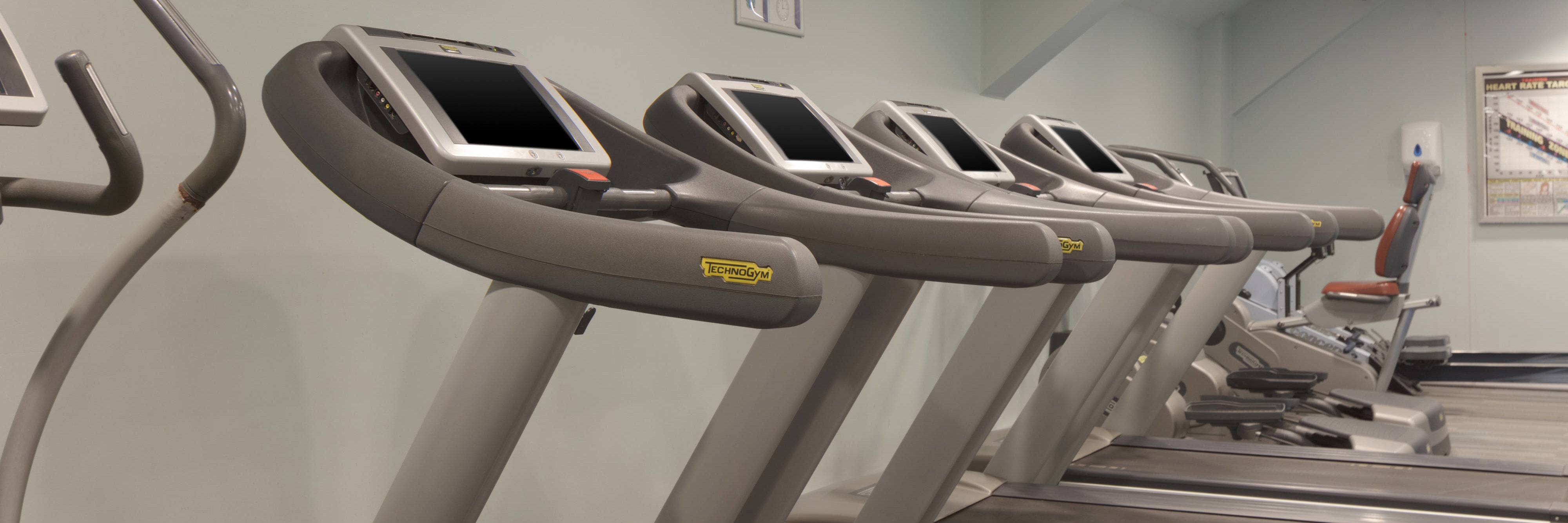 Hotel fitness center treadmills