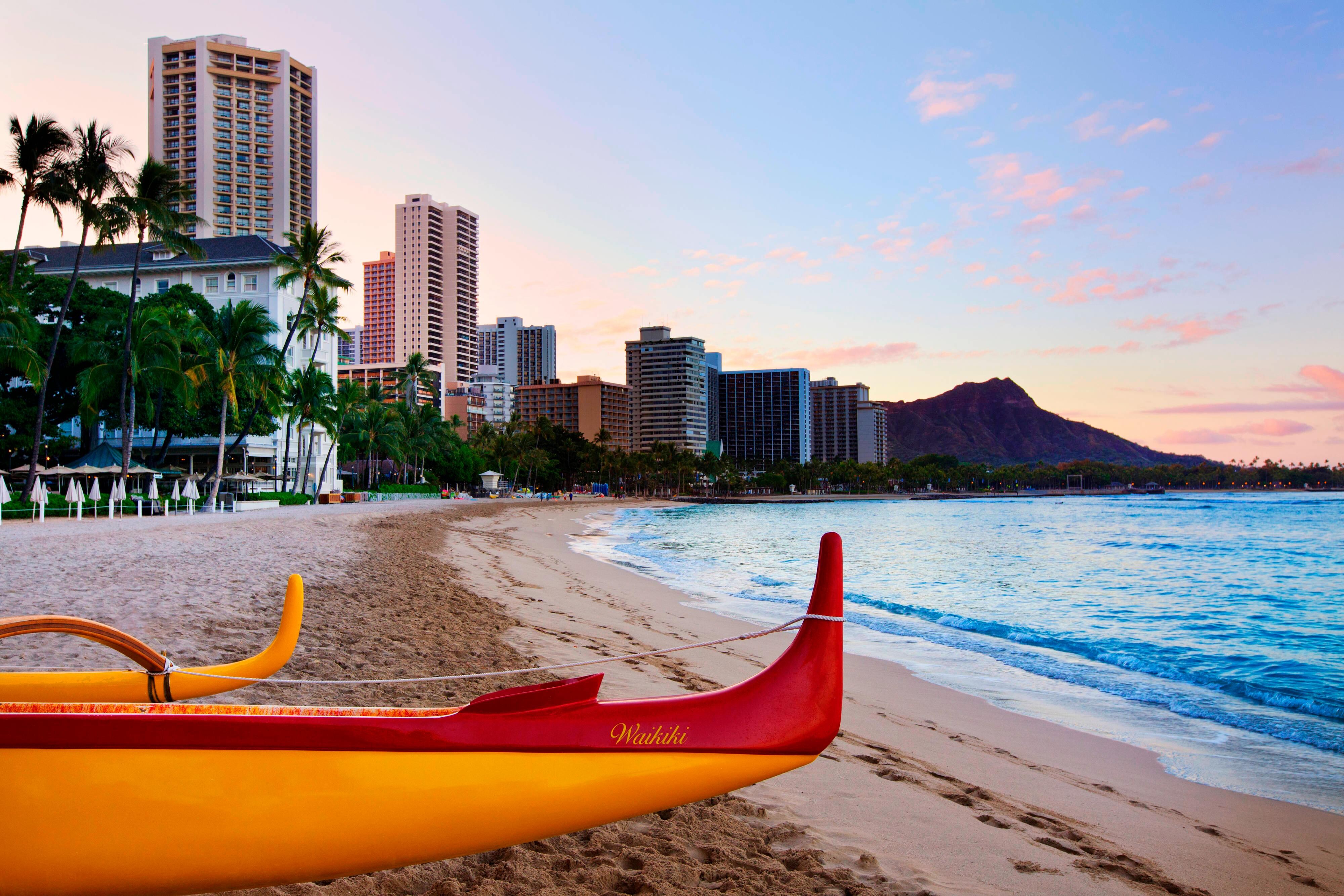 Boats on Waikiki beach