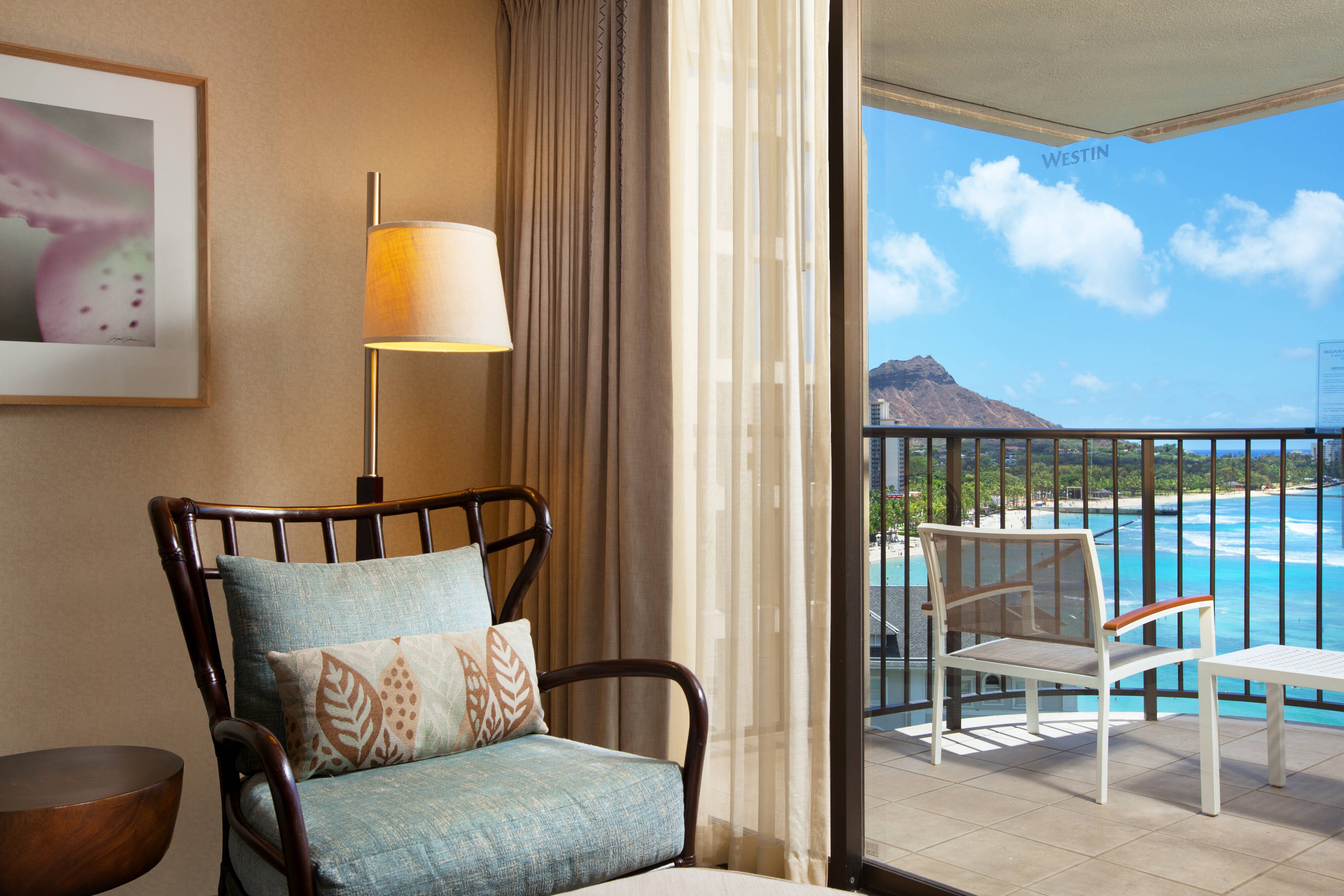 Guest room balcony with ocean views