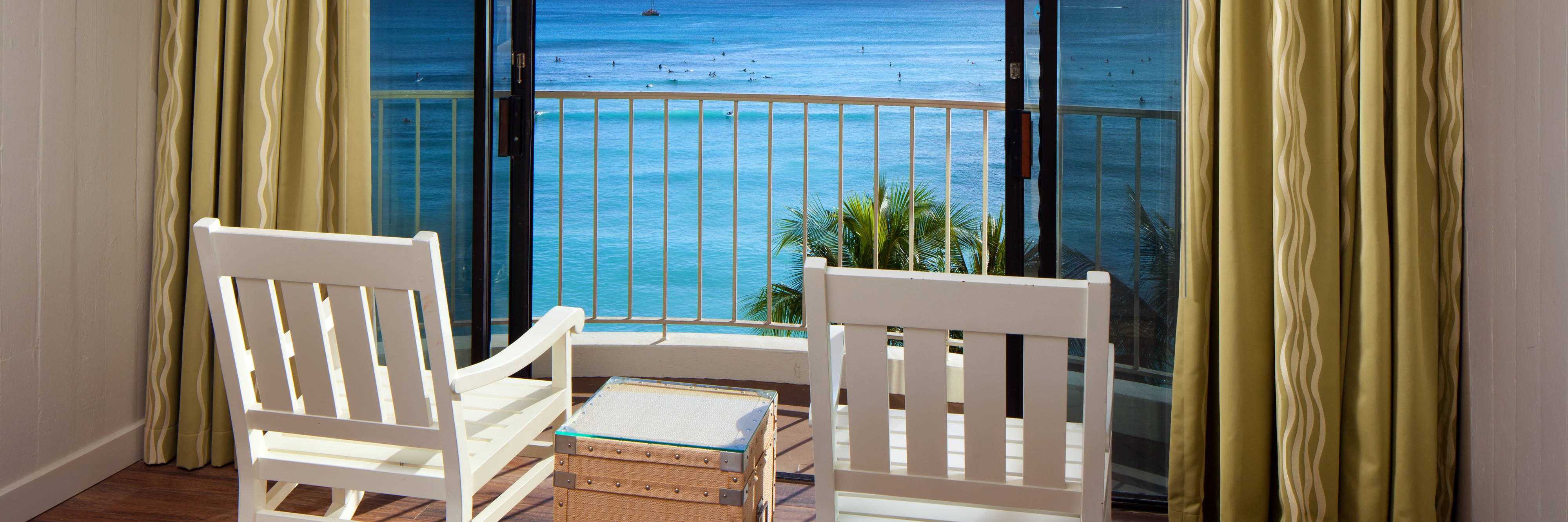 Guest room balcony with ocean views