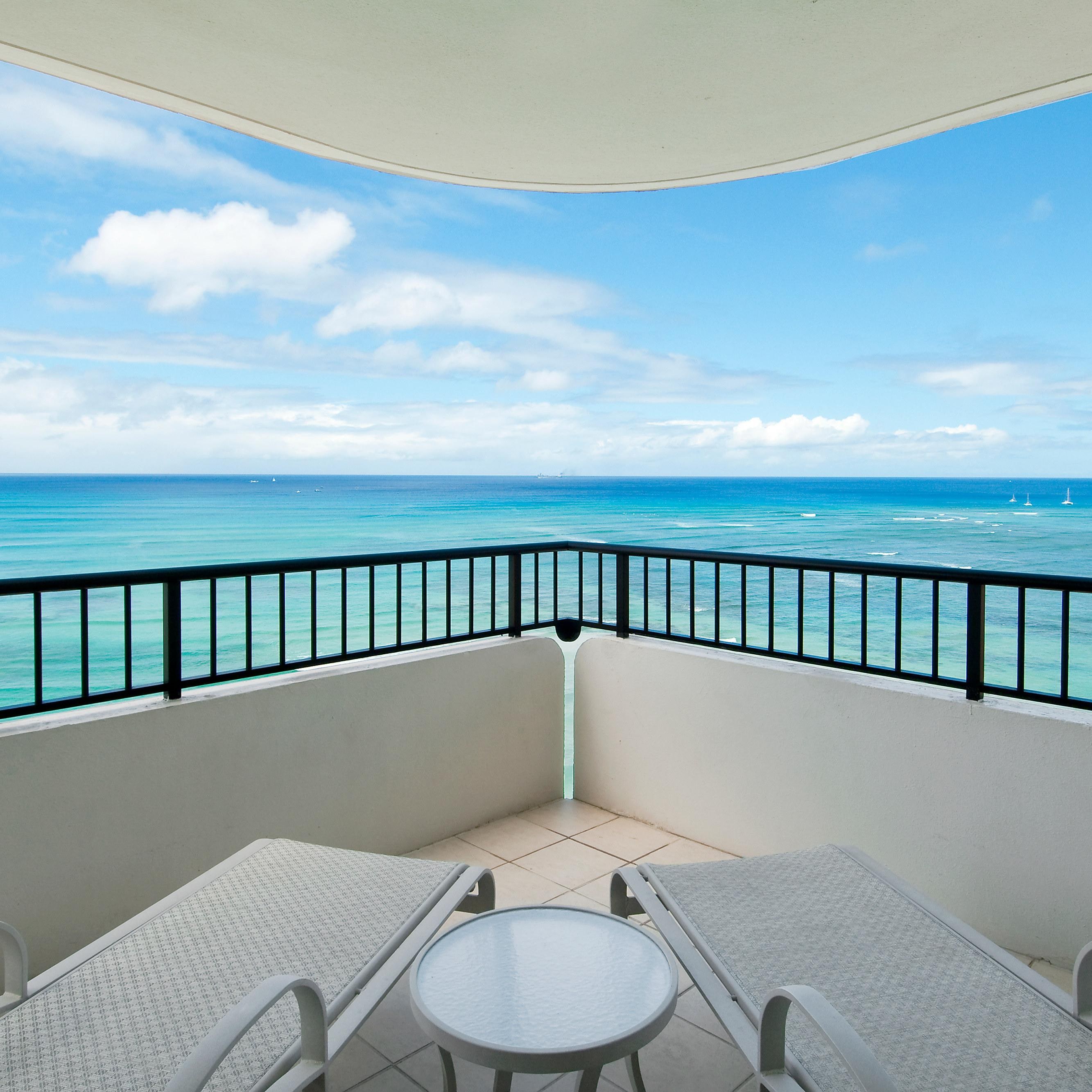 Sun chairs on a balcony