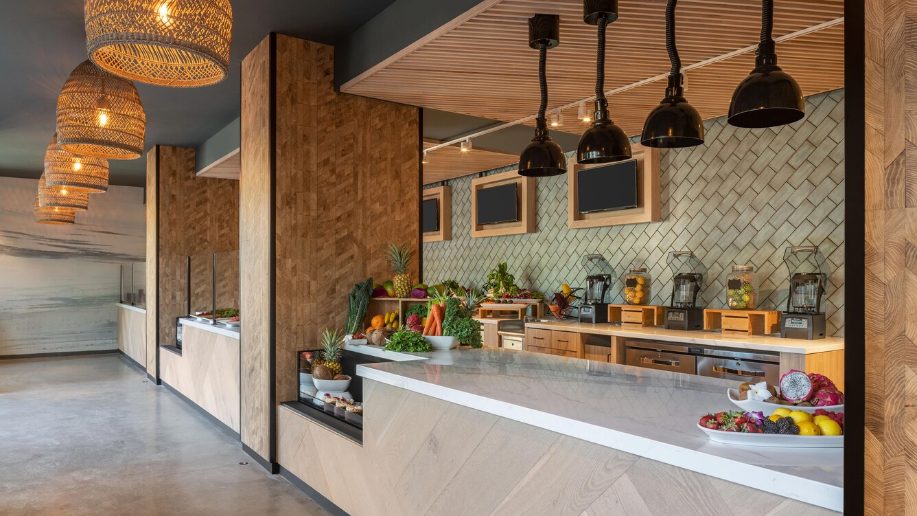 Interior view of the Mahele Market & Eatery counter.