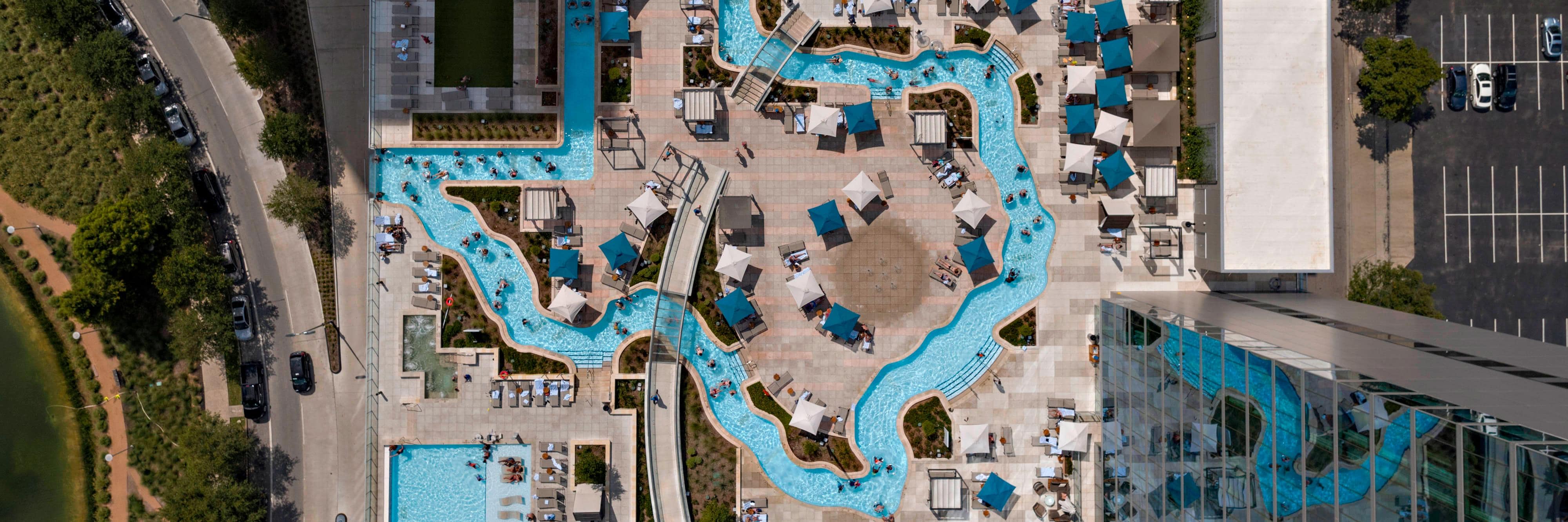 Lazy river shaped like the state of Texas
