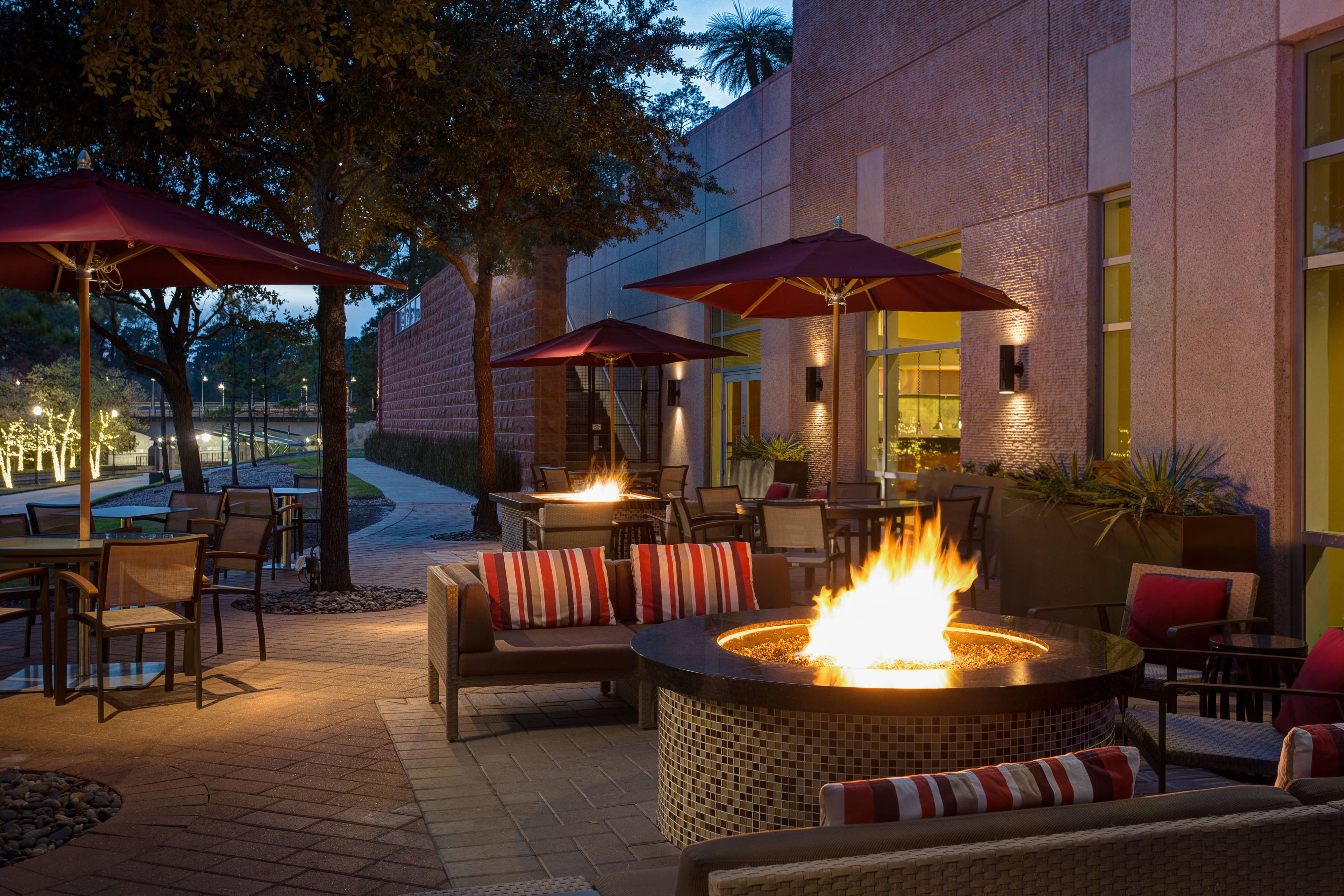 Courtyard with firepit and seating