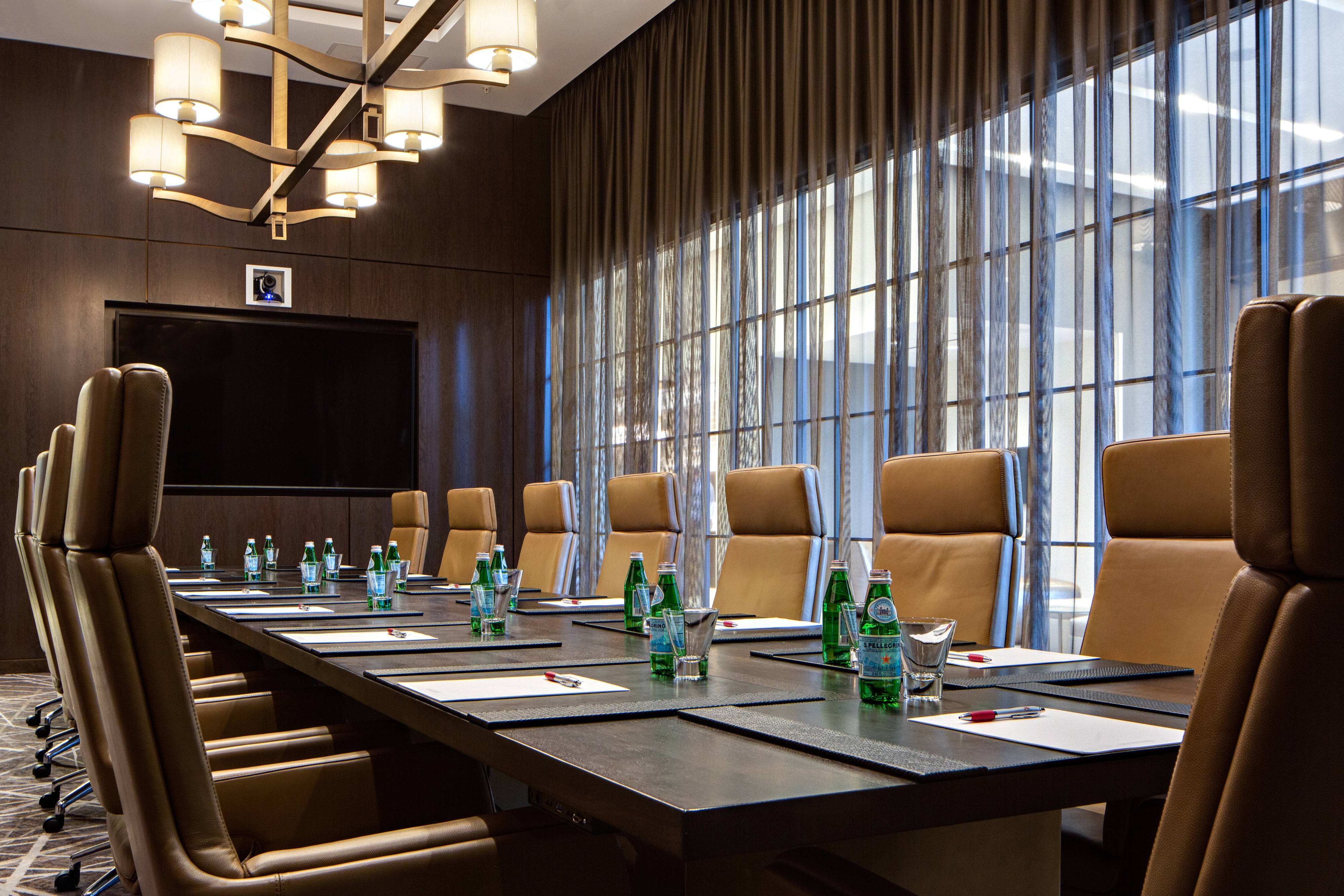 Boardroom table and TV