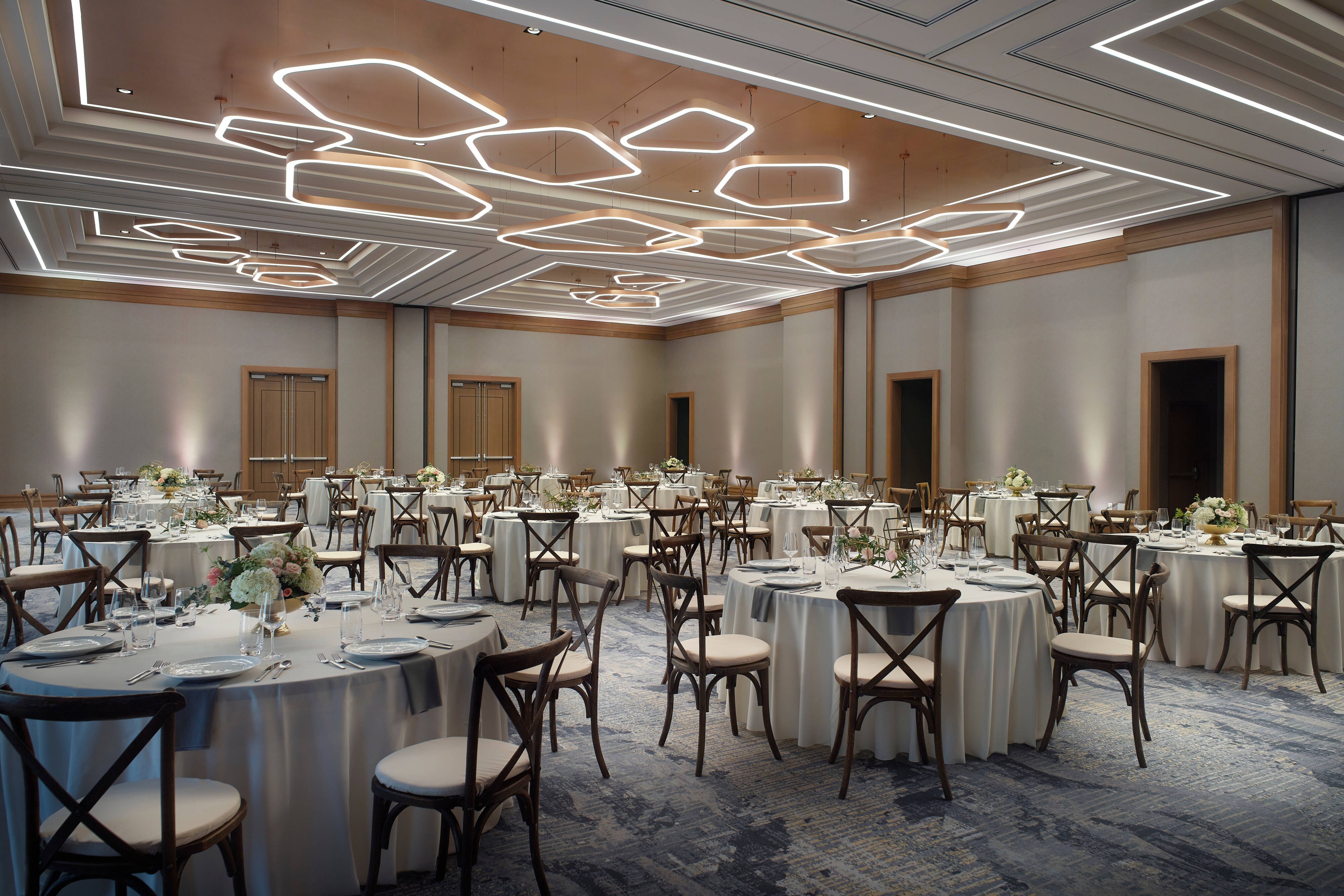 Ballroom wedding reception setup