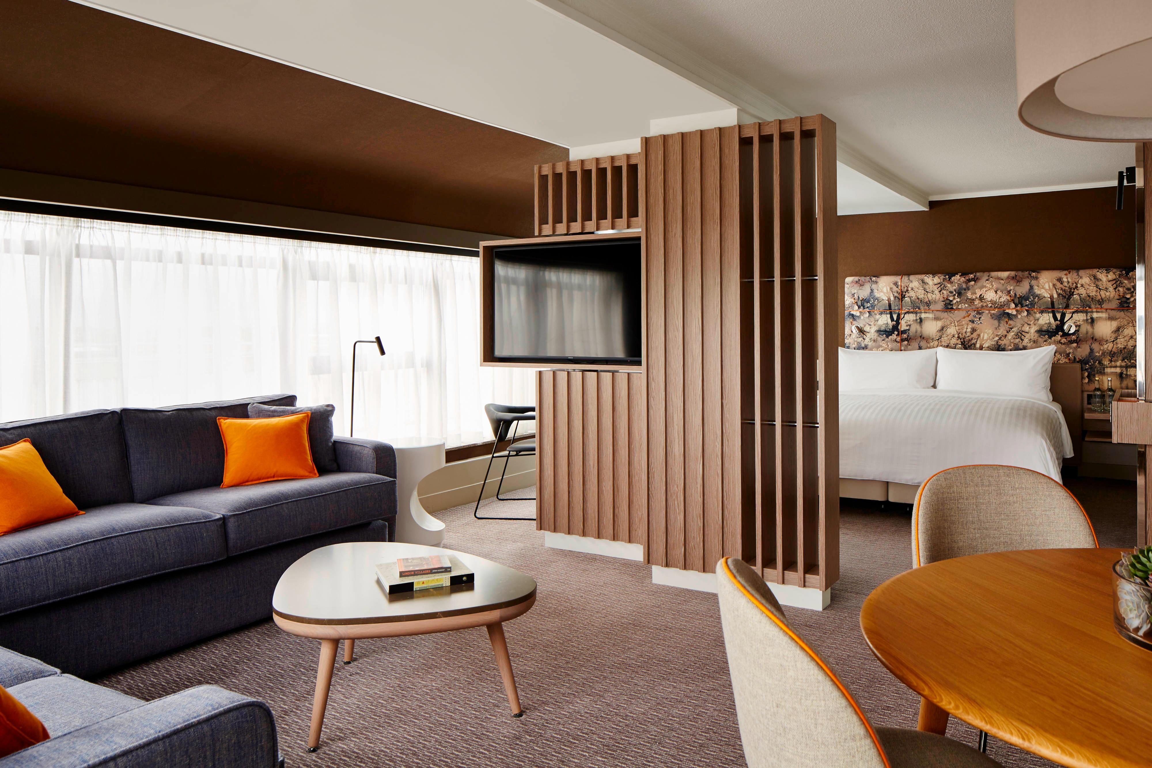 Guest room seating area.