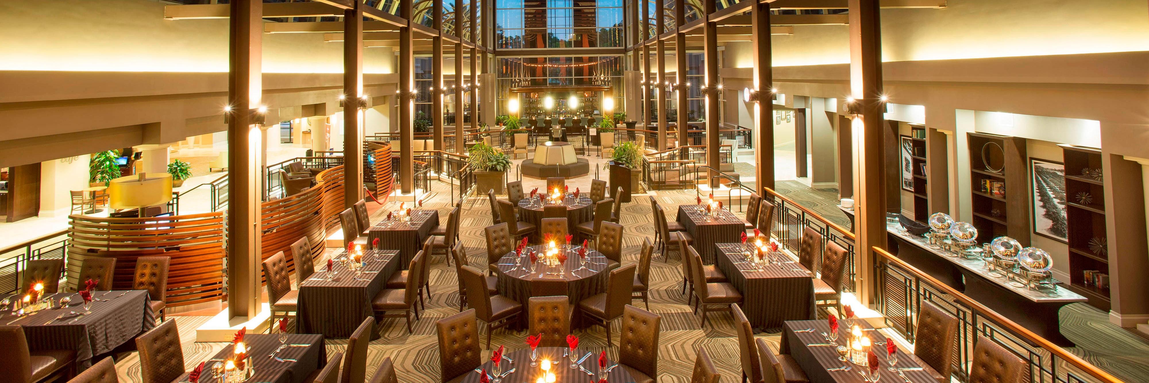 Wedding reception in atrium