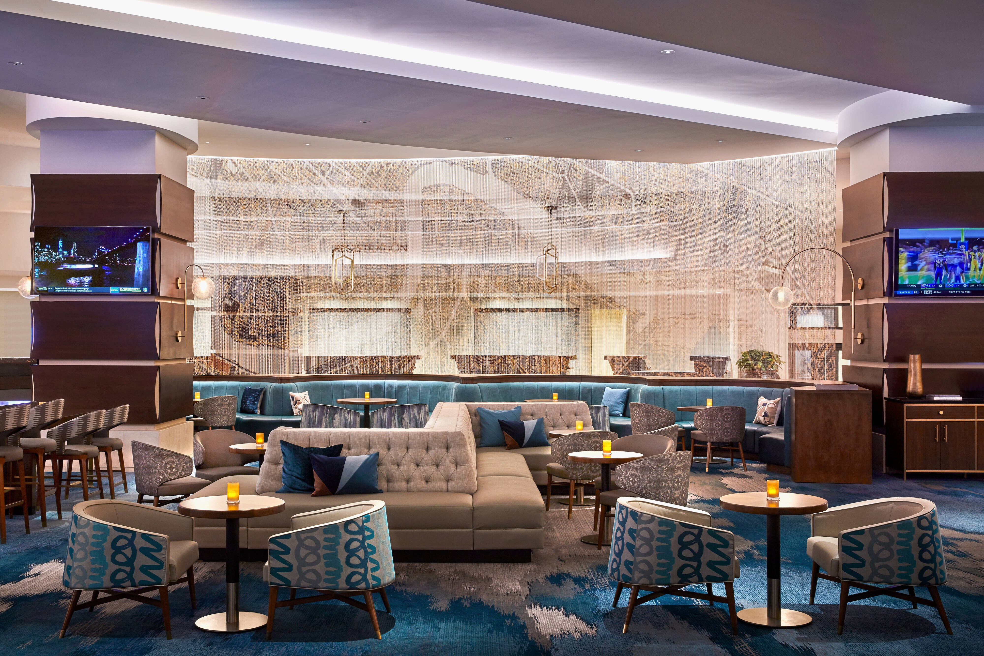 Hotel lobby seating area