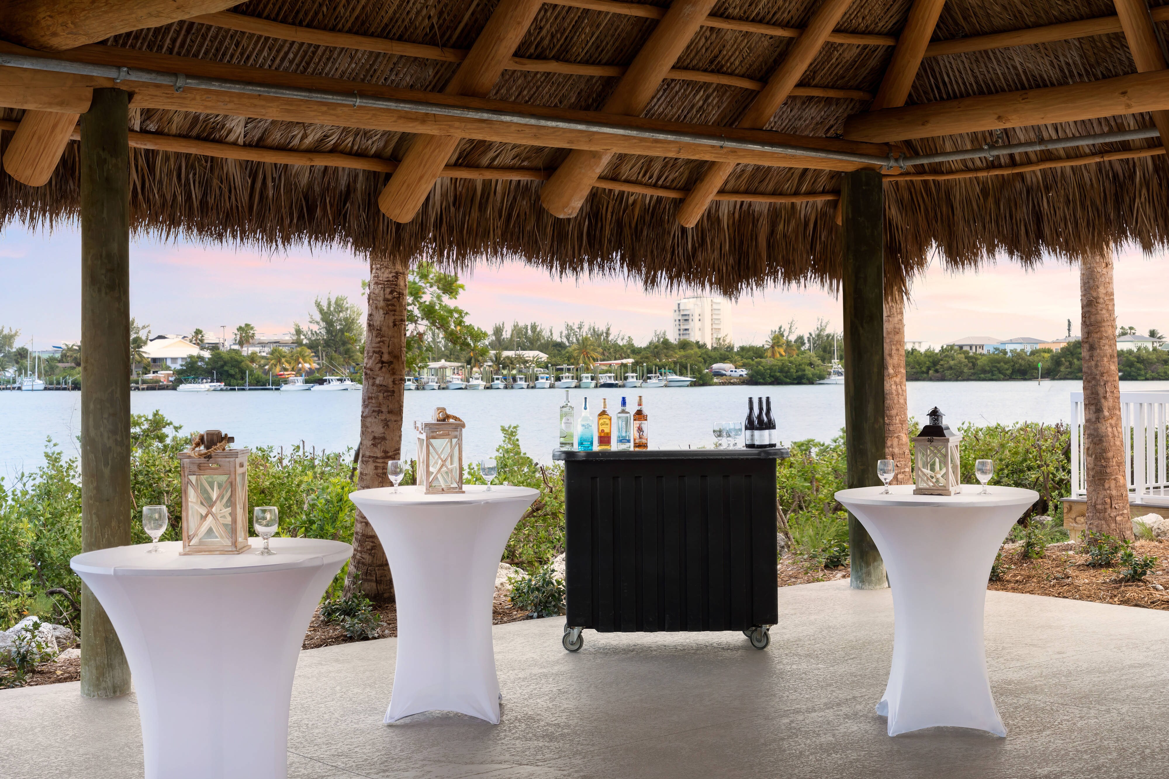 Outdoor event overlooking water