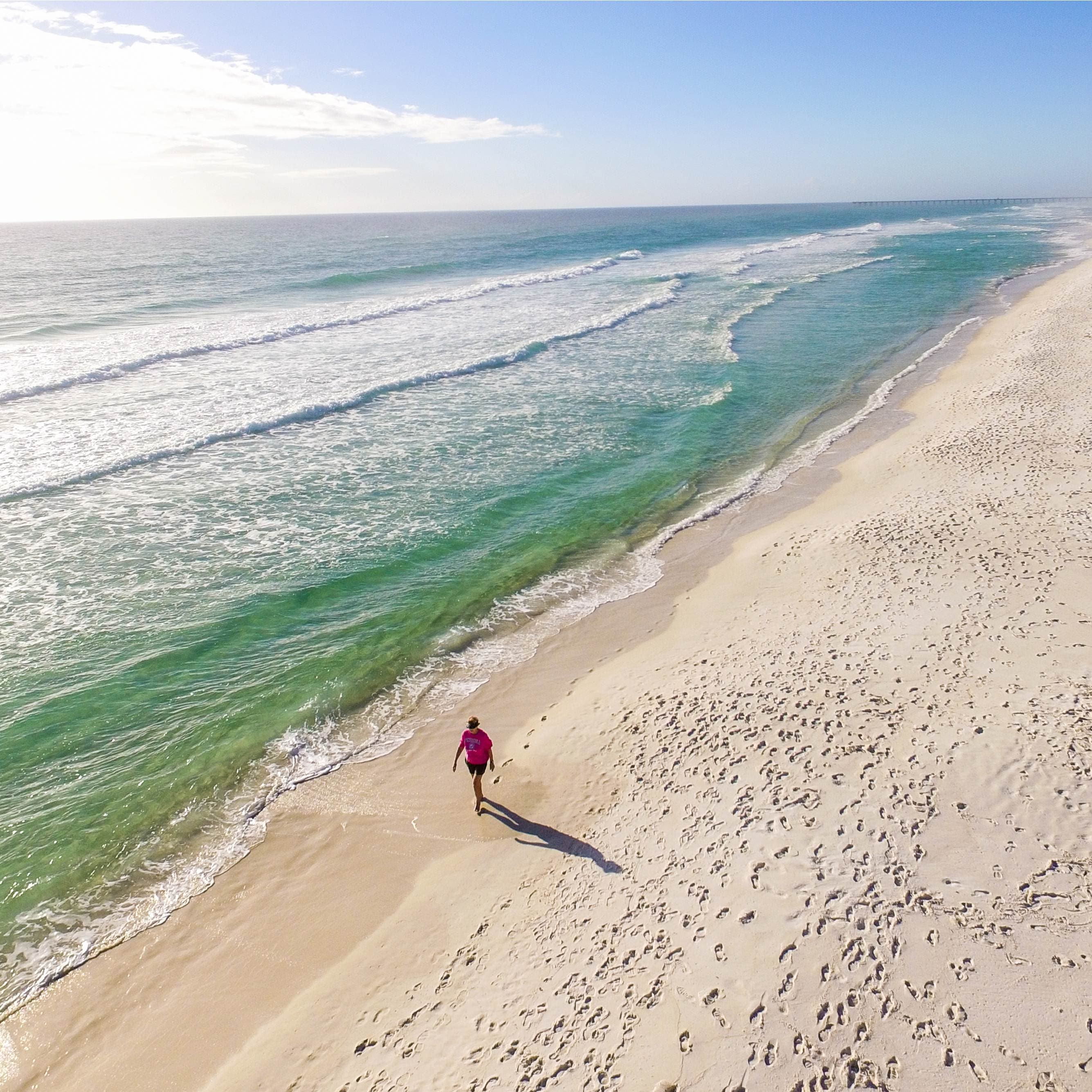 Person walking on the beach
