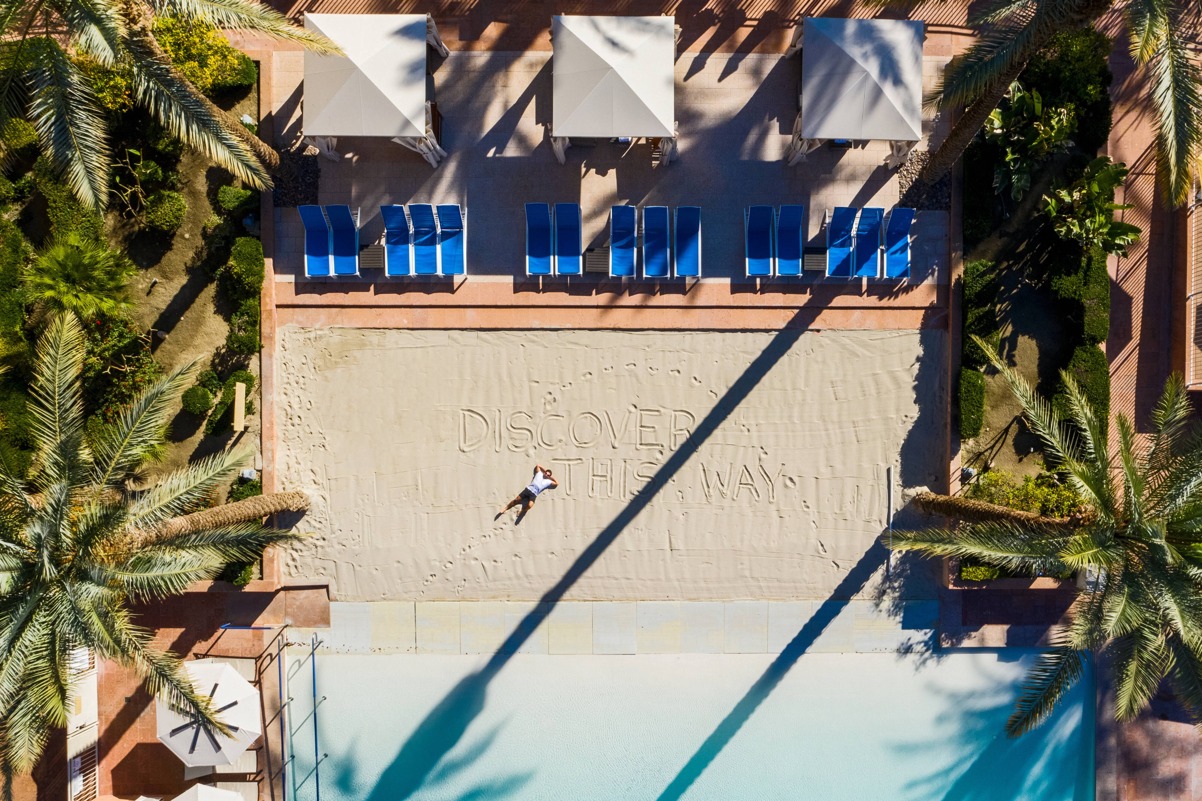 Aerial Shot of Beach Pool