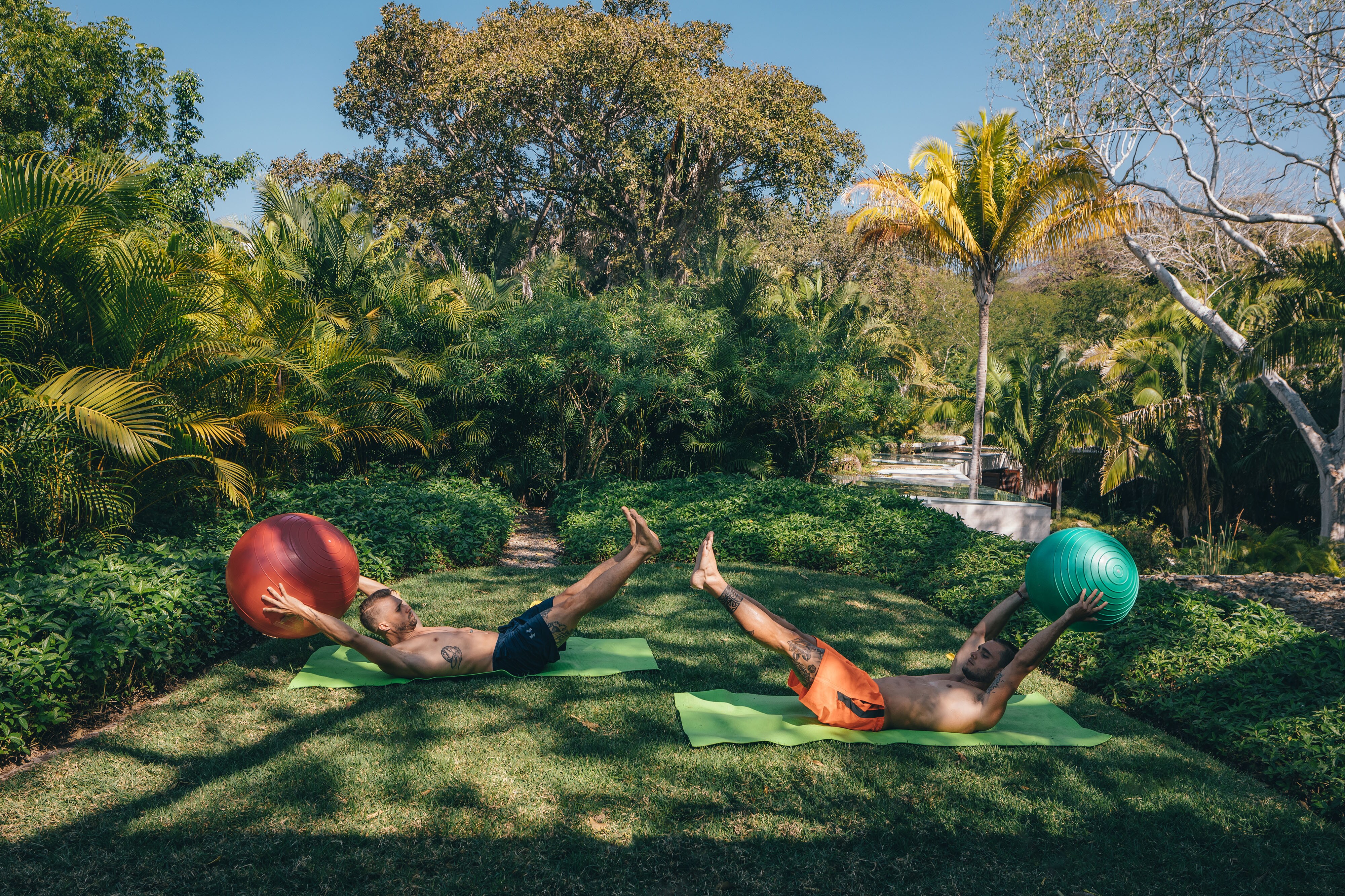 People exercising outdoors