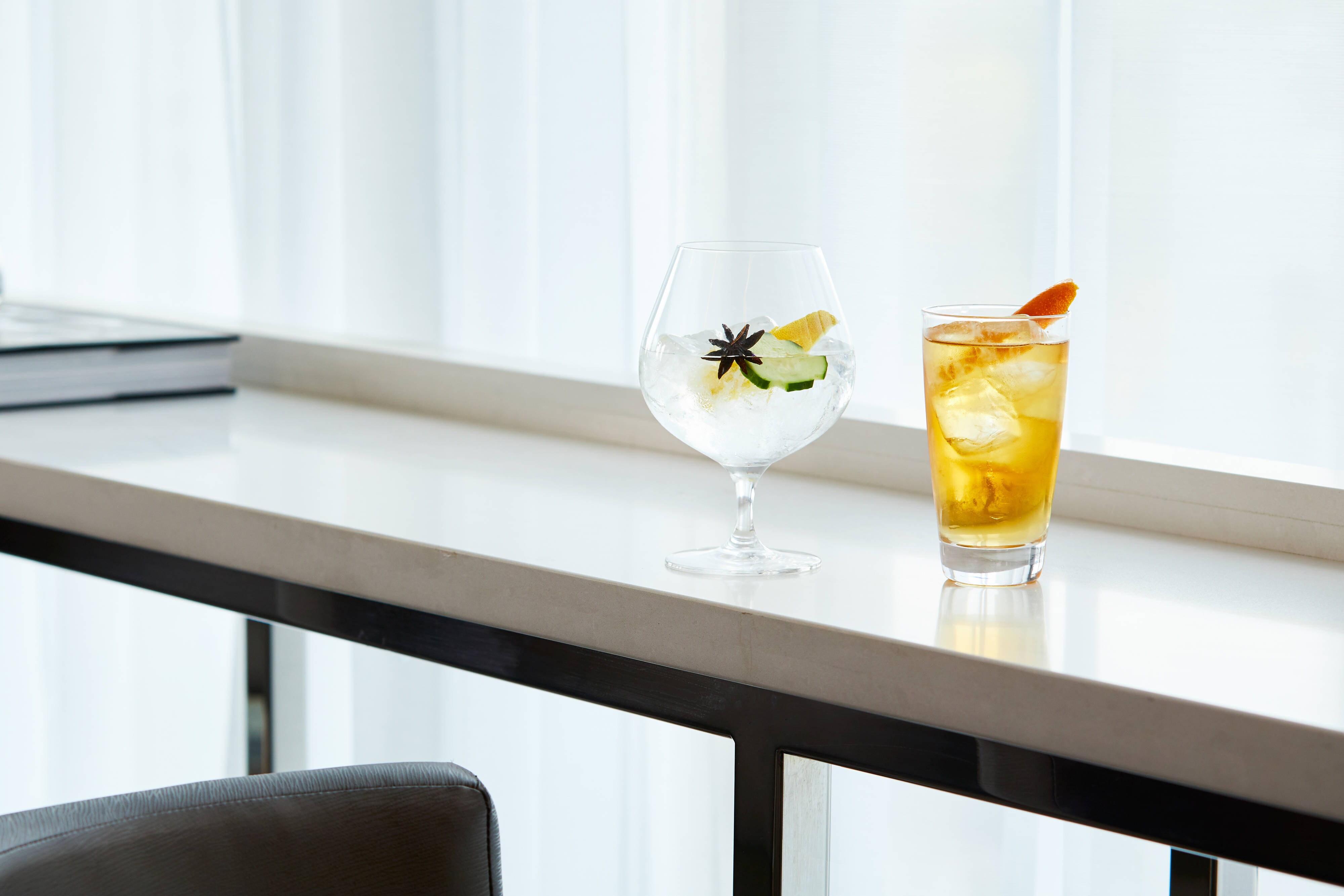 Cocktails on a table