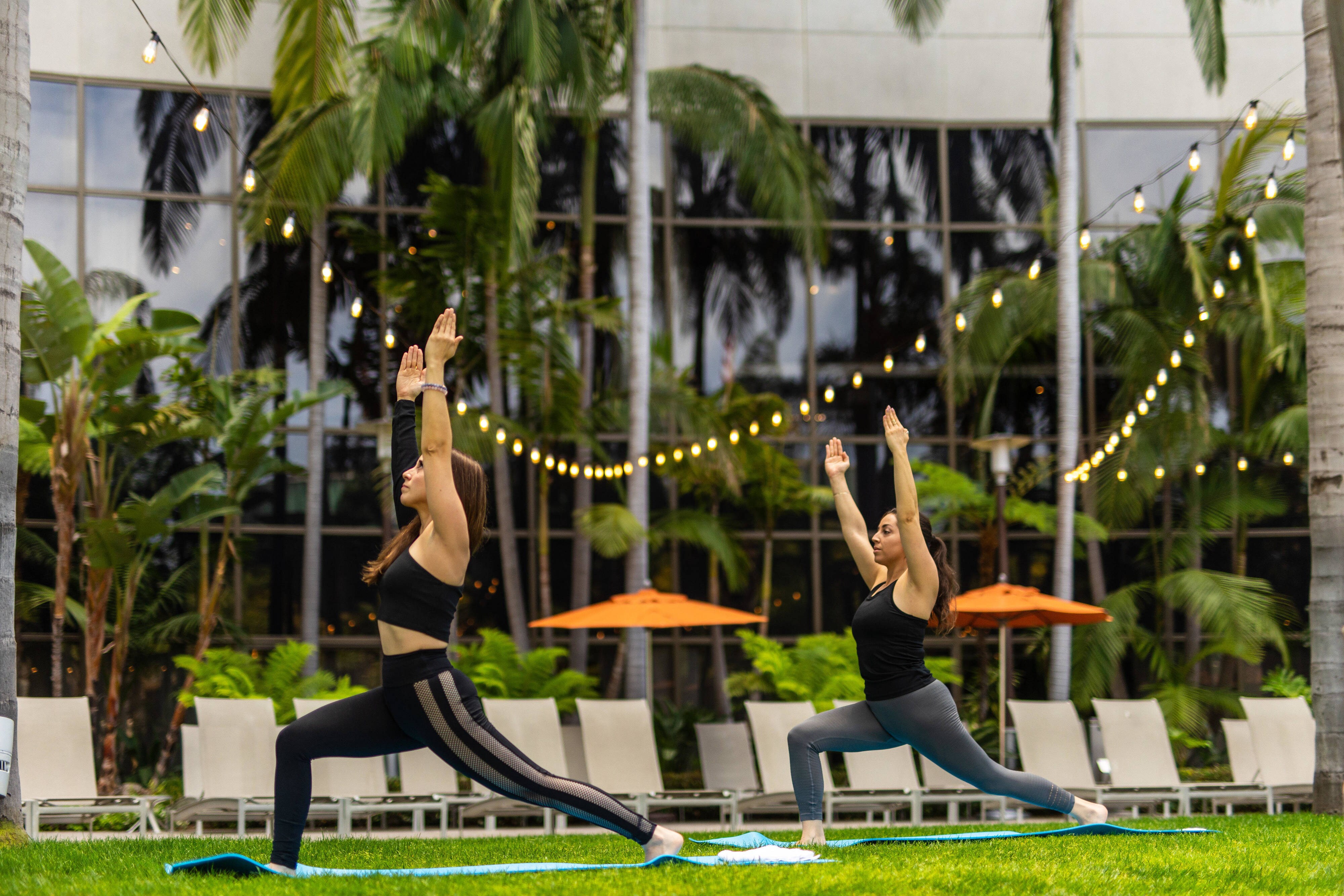 Outdoor yoga class