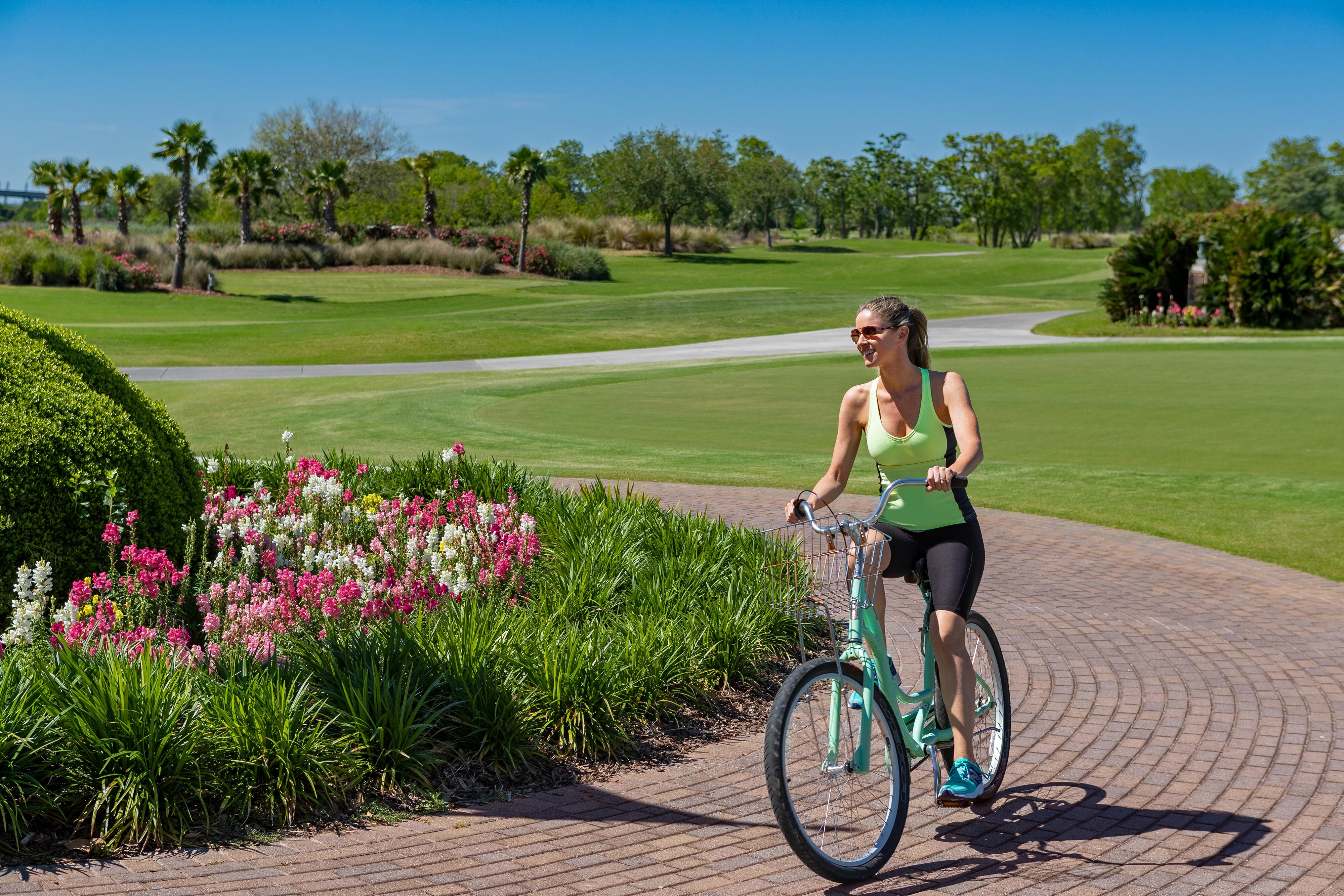Bike riding on trail