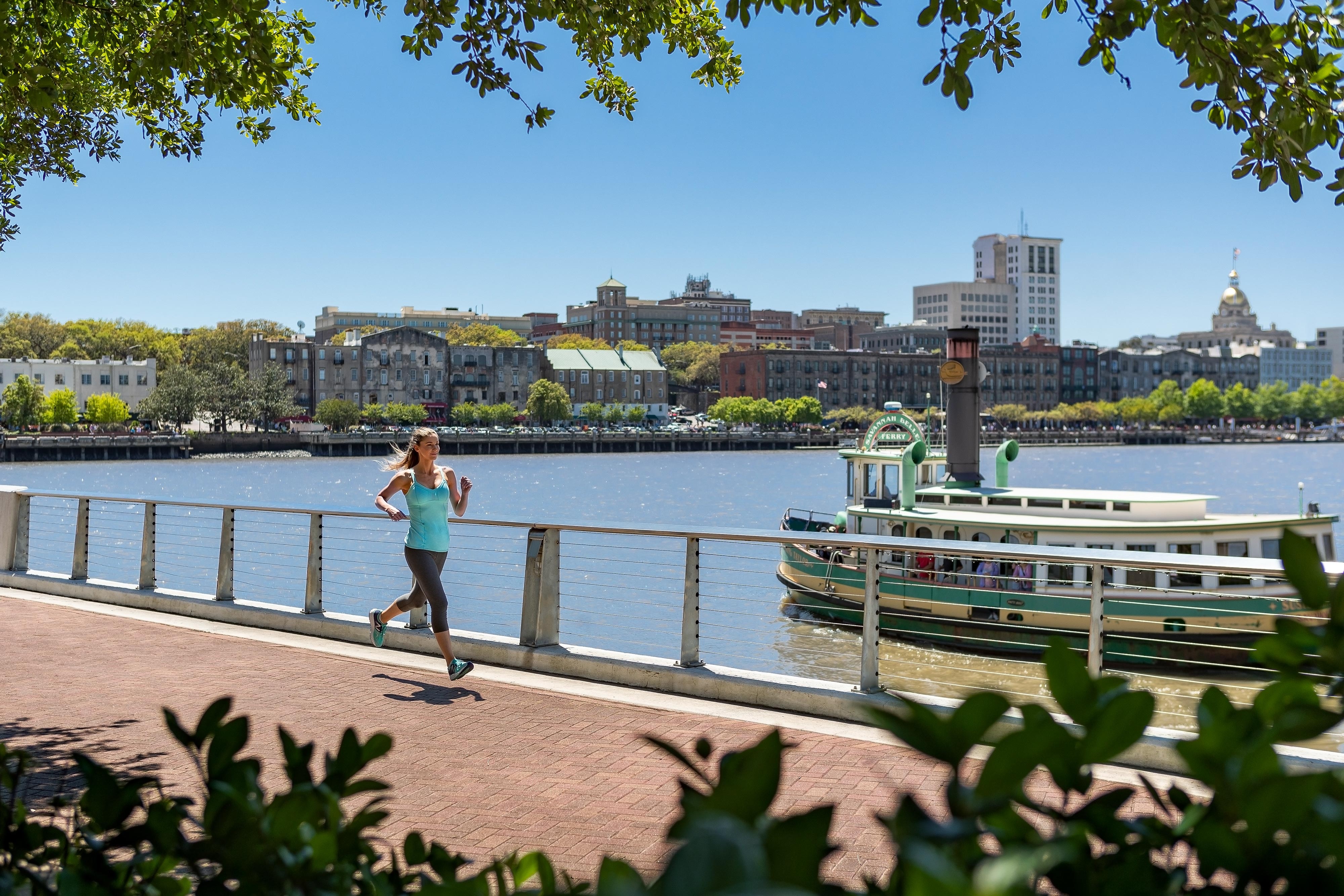 Running along the Riverfront