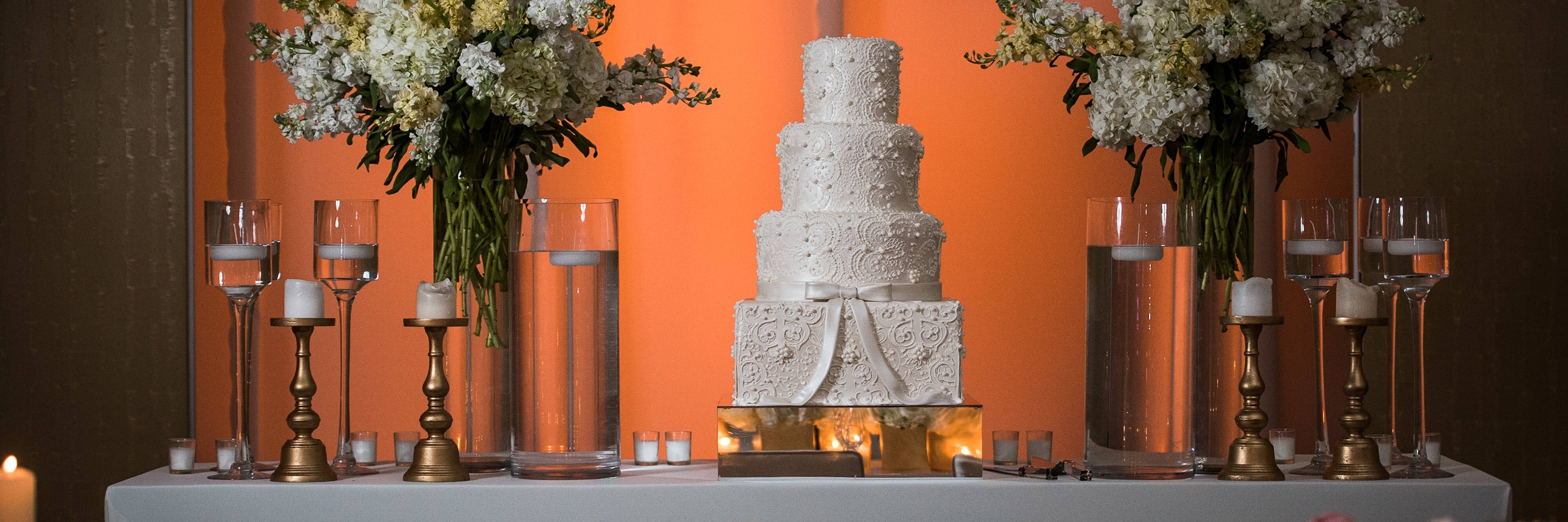 Wedding cake and flowers