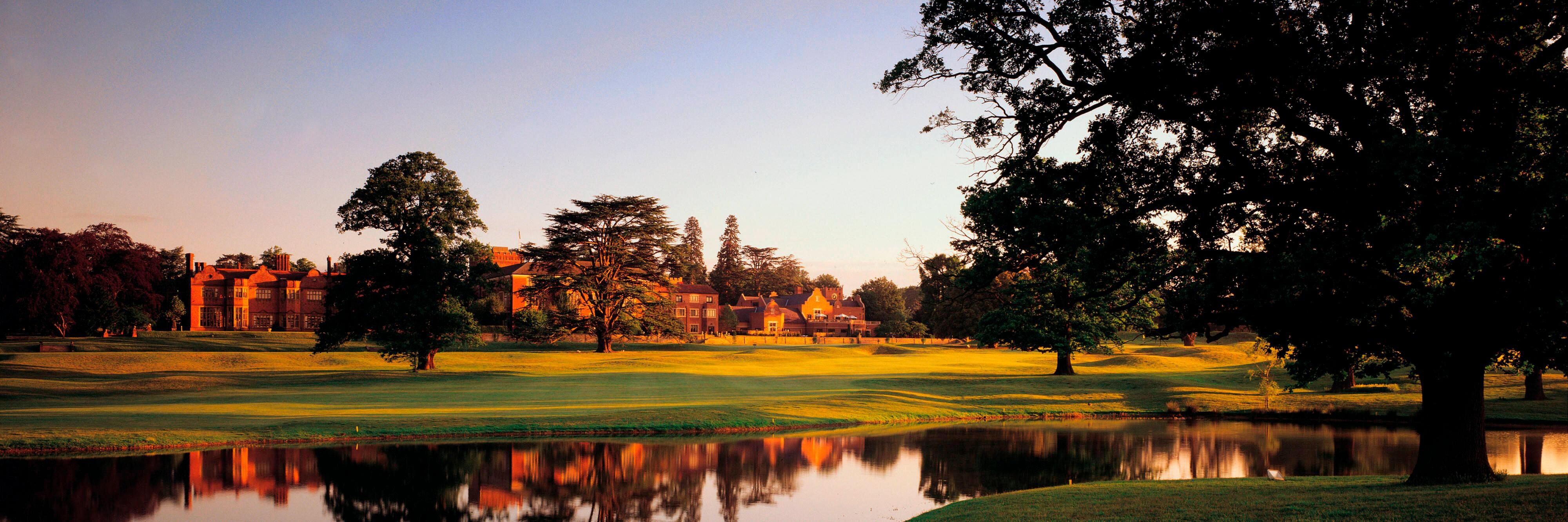 Hotel exterior and golf course